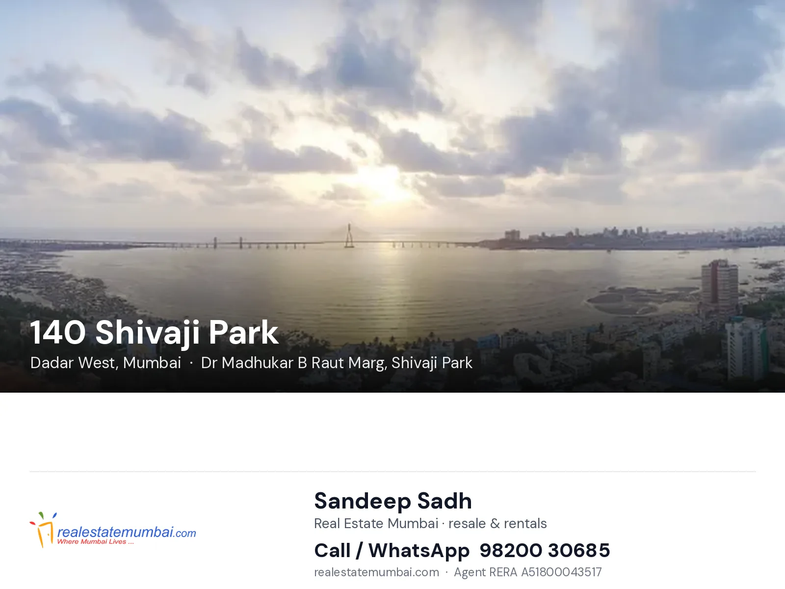 140 Shivaji Park, Dadar West, Mumbai — flats | Real Estate Mumbai, Sandeep Sadh 98200 30685