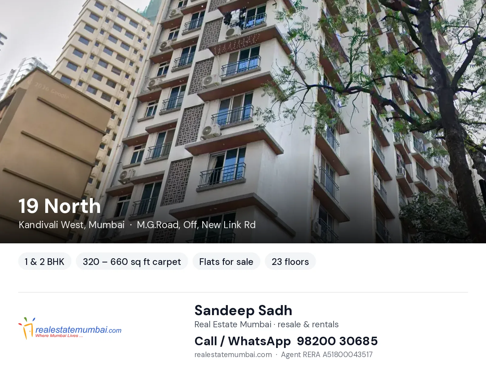 19 North, Kandivali West, Mumbai — 1 & 2 BHK flats for sale | Real Estate Mumbai, Sandeep Sadh 98200 30685