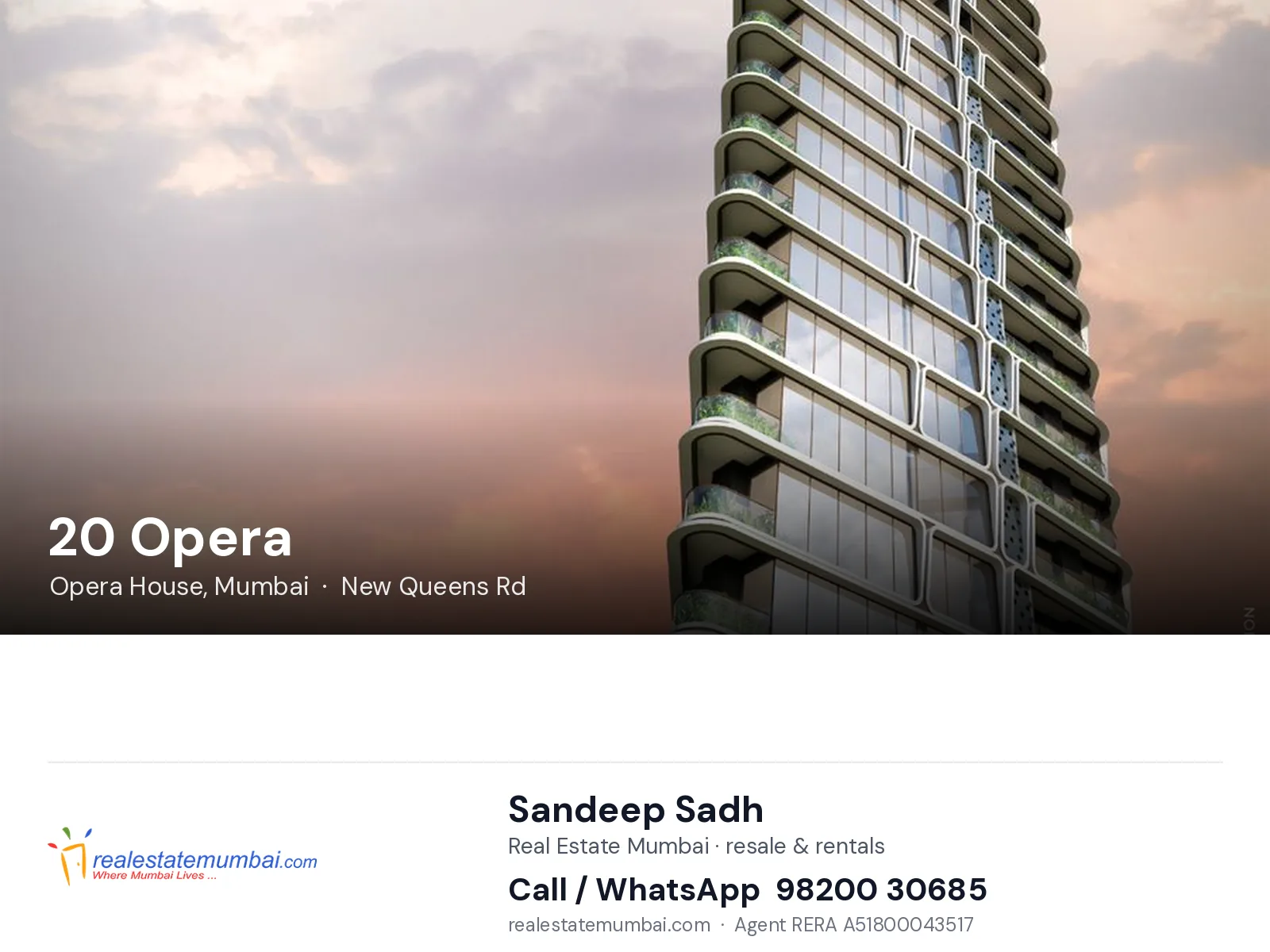 20 Opera, Opera House, Mumbai — flats | Real Estate Mumbai, Sandeep Sadh 98200 30685