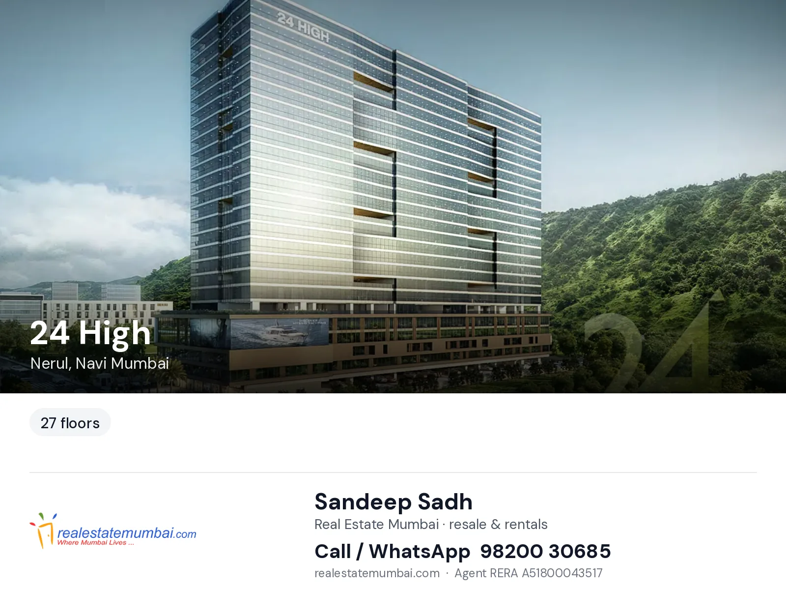 24 High, Nerul, Navi Mumbai — flats | Real Estate Mumbai, Sandeep Sadh 98200 30685