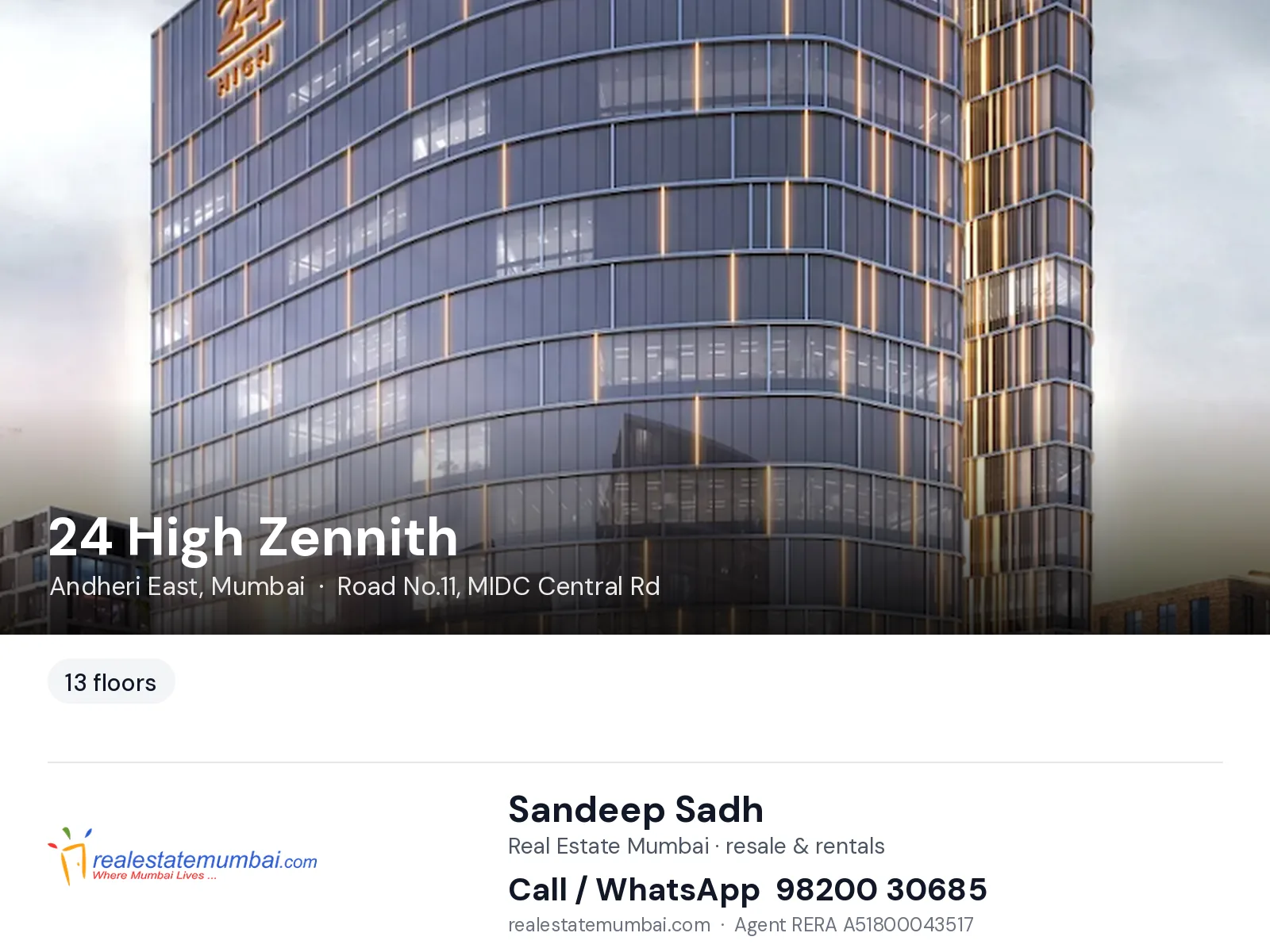 24 High Zennith, Andheri East, Mumbai — flats | Real Estate Mumbai, Sandeep Sadh 98200 30685