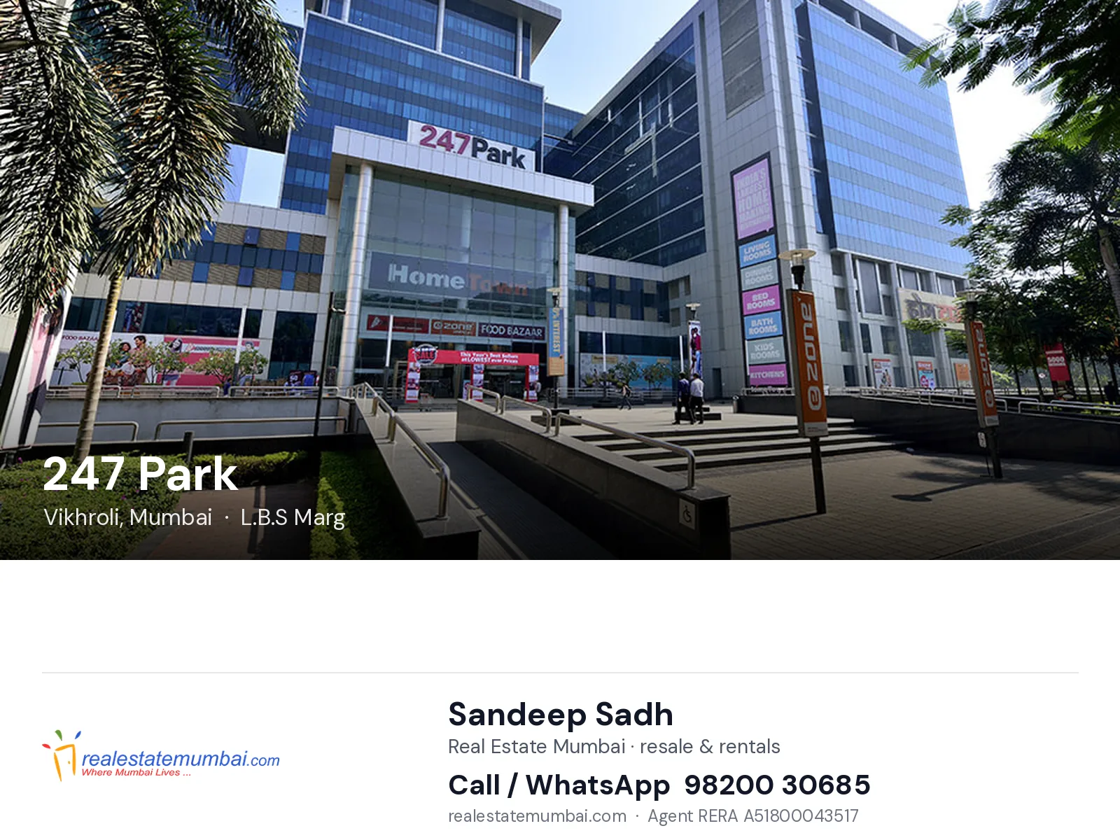 247 Park, Vikhroli, Mumbai — flats | Real Estate Mumbai, Sandeep Sadh 98200 30685