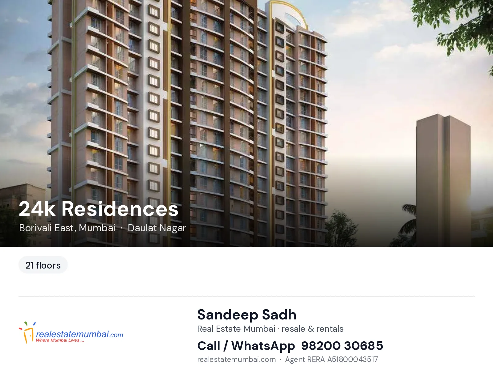 24k Residences, Borivali East, Mumbai — flats | Real Estate Mumbai, Sandeep Sadh 98200 30685