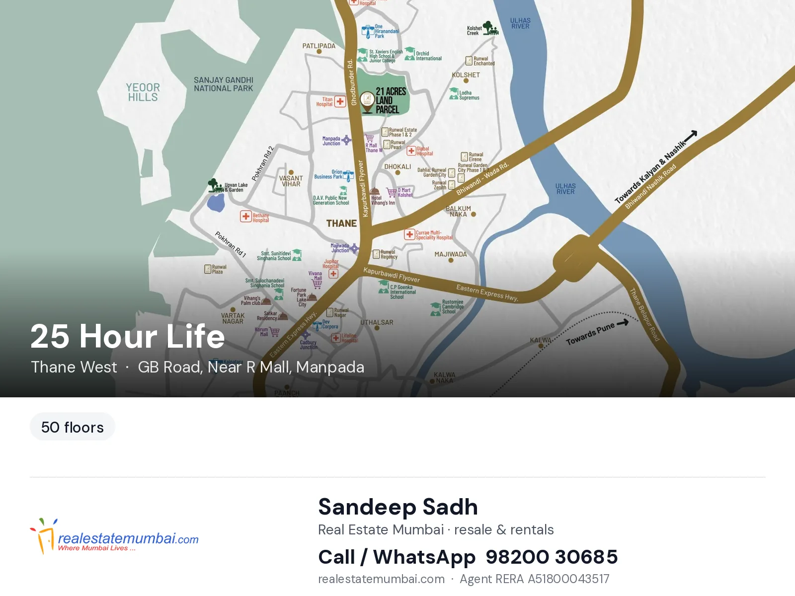 25 Hour Life, Thane West — flats | Real Estate Mumbai, Sandeep Sadh 98200 30685