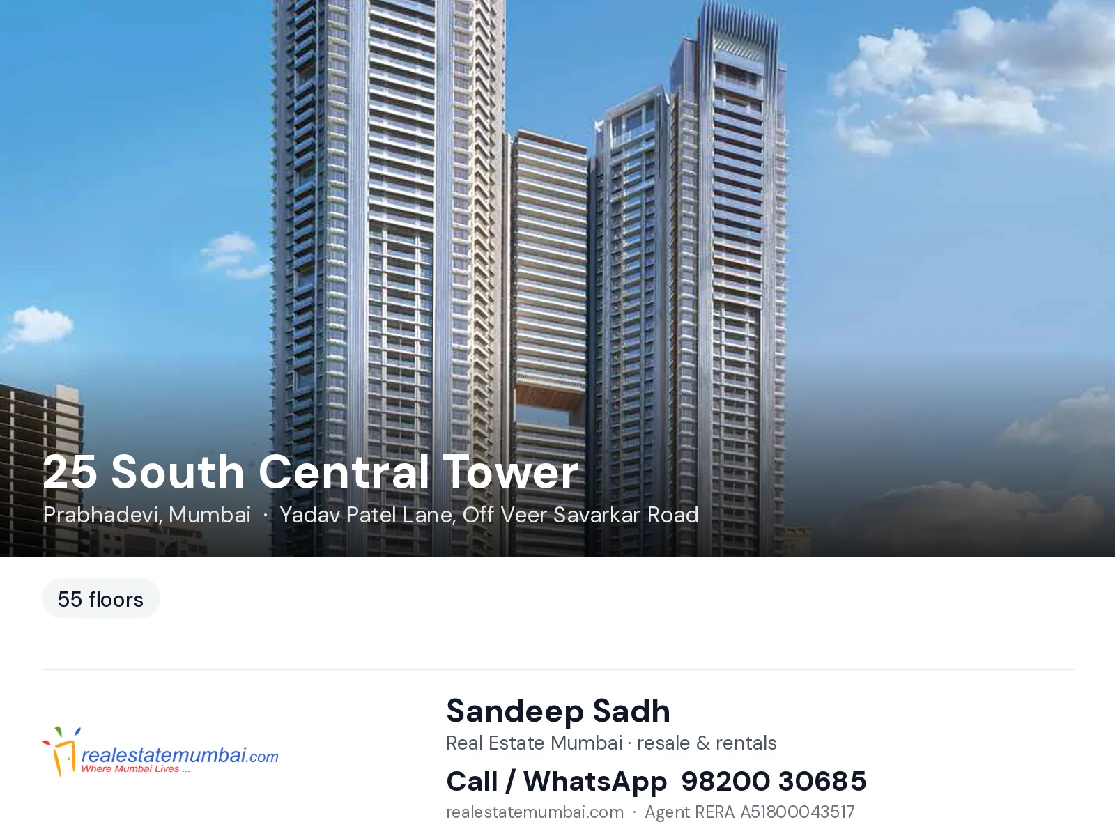 25 South Central Tower, Prabhadevi, Mumbai — flats | Real Estate Mumbai, Sandeep Sadh 98200 30685