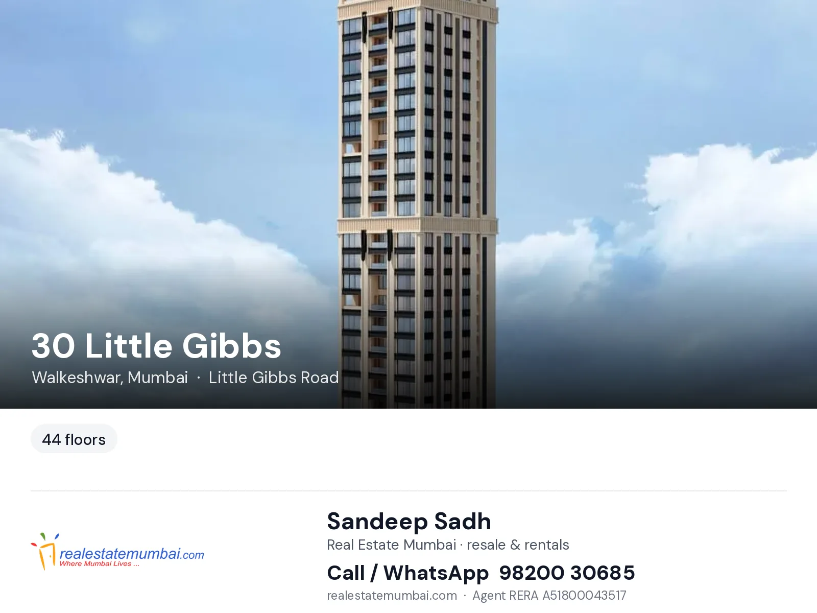 30 Little Gibbs, Walkeshwar, Mumbai — flats | Real Estate Mumbai, Sandeep Sadh 98200 30685