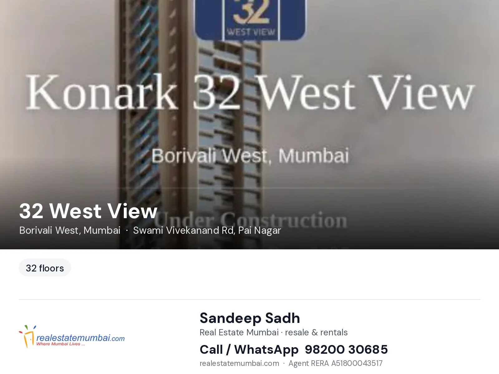 32 West View, Borivali West, Mumbai — flats | Real Estate Mumbai, Sandeep Sadh 98200 30685