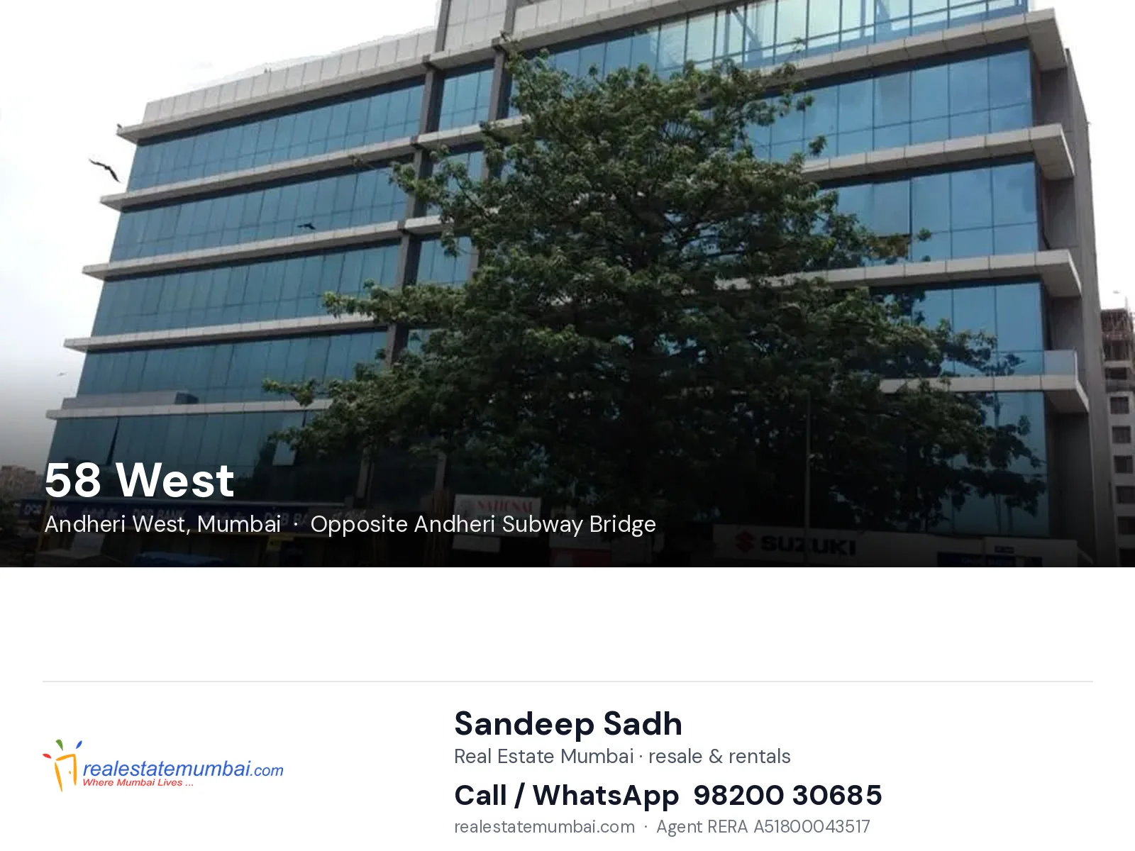 58 West, Andheri West, Mumbai — flats | Real Estate Mumbai, Sandeep Sadh 98200 30685