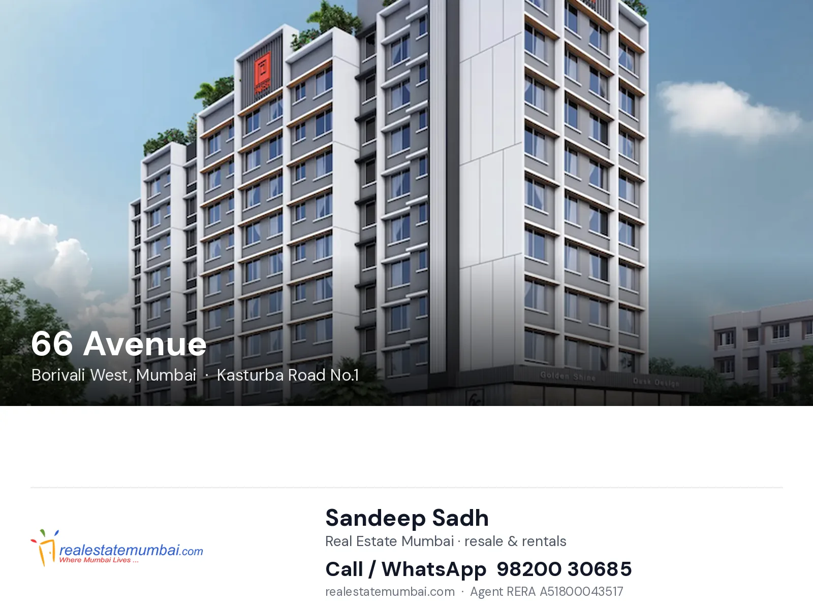 66 Avenue, Borivali West, Mumbai — flats | Real Estate Mumbai, Sandeep Sadh 98200 30685