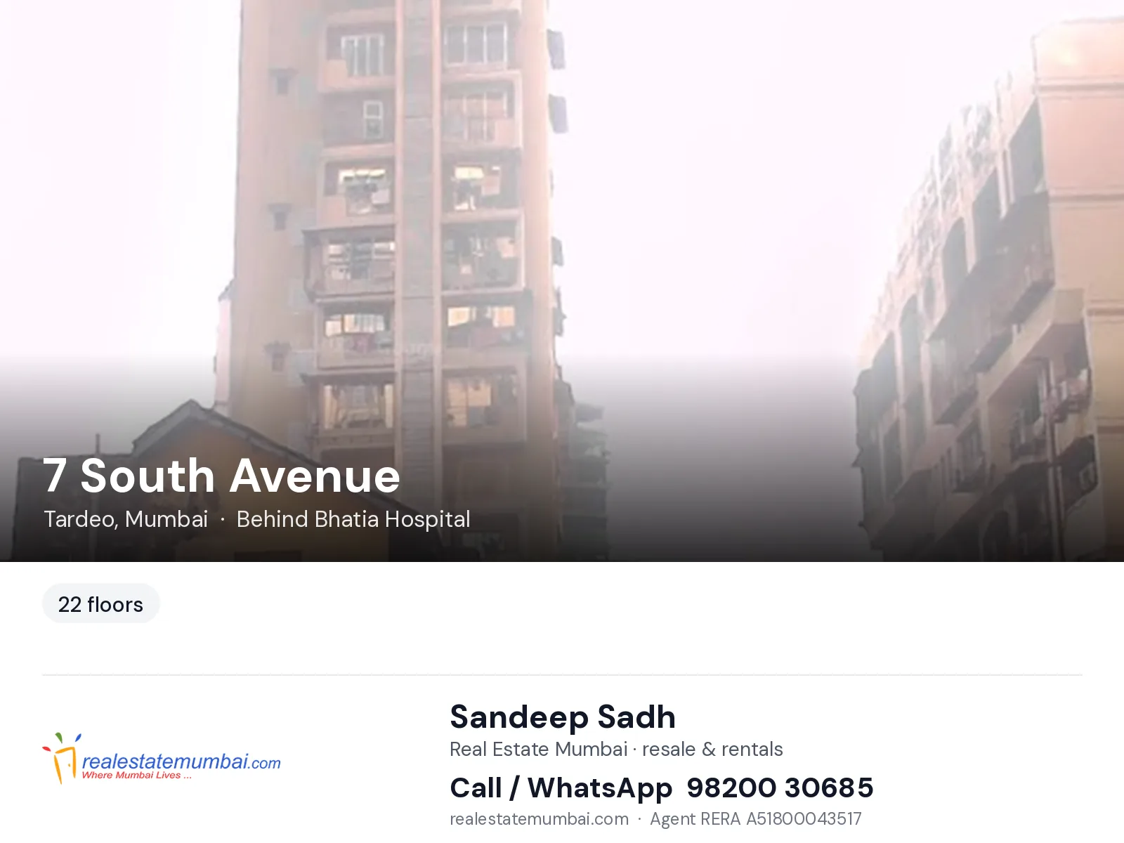 7 South Avenue, Tardeo, Mumbai — flats | Real Estate Mumbai, Sandeep Sadh 98200 30685