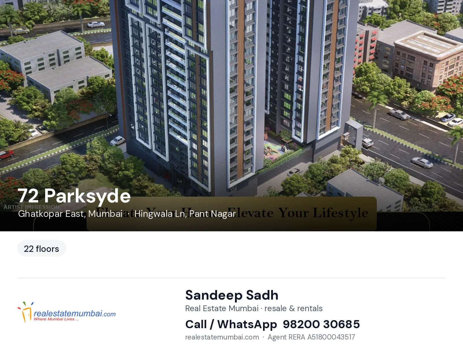 72 Parksyde, Ghatkopar East, Mumbai — flats | Real Estate Mumbai, Sandeep Sadh 98200 30685
