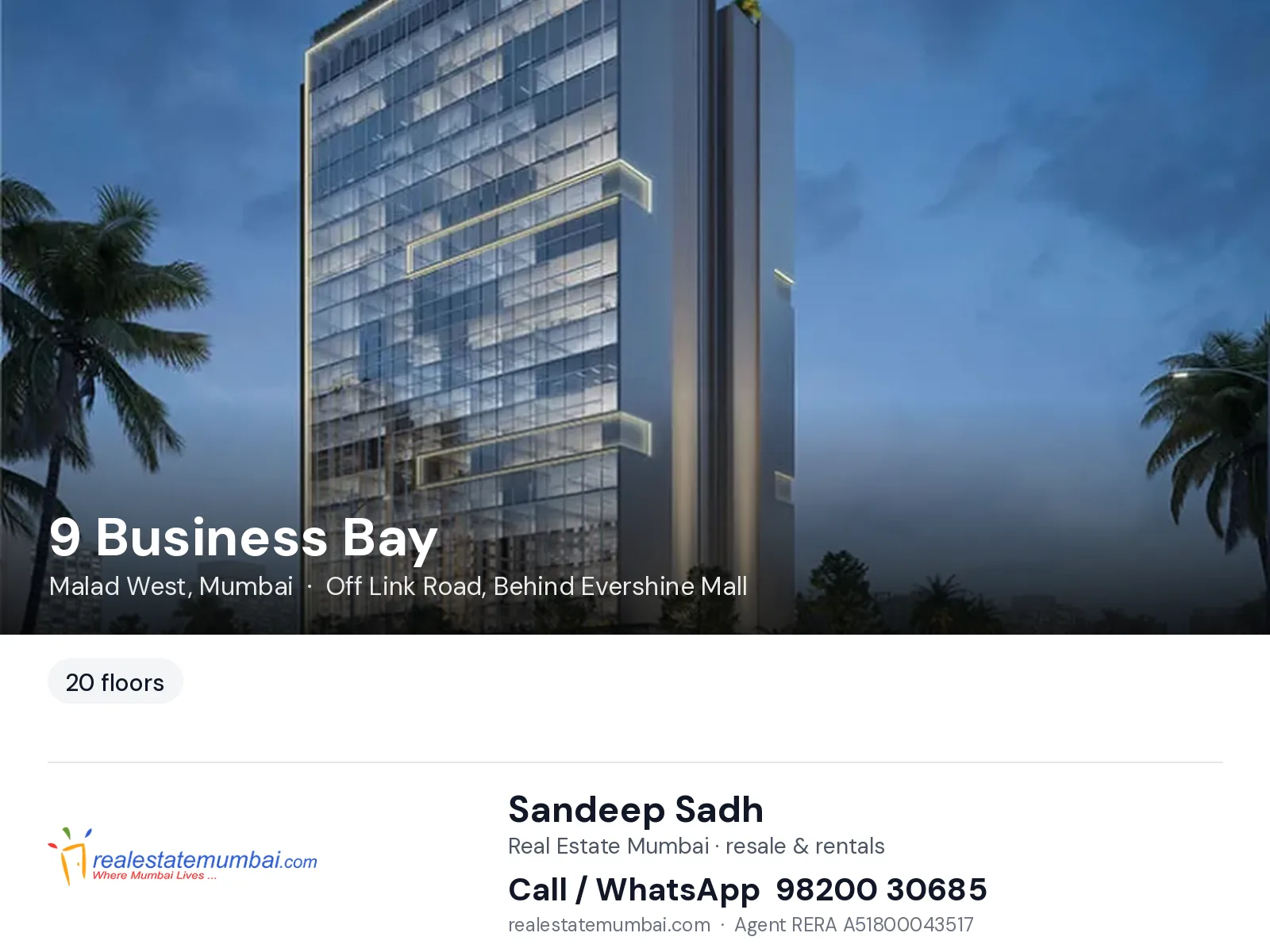 9 Business Bay, Malad West, Mumbai — flats | Real Estate Mumbai, Sandeep Sadh 98200 30685