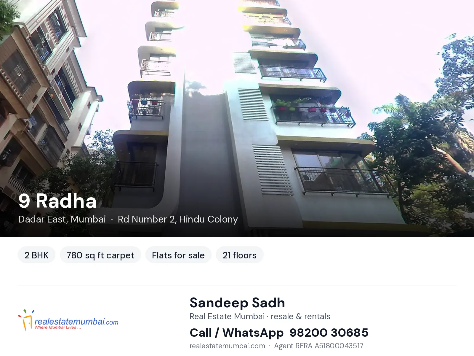 9 Radha, Dadar East, Mumbai — 2 BHK flats for sale | Real Estate Mumbai, Sandeep Sadh 98200 30685