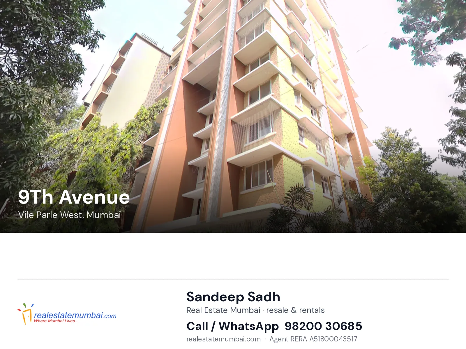 9Th Avenue, Vile Parle West, Mumbai — flats | Real Estate Mumbai, Sandeep Sadh 98200 30685