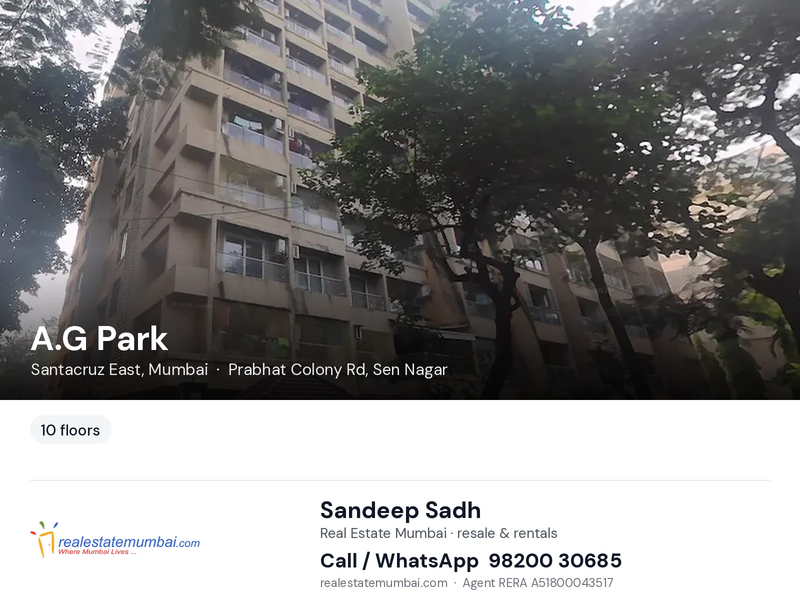 A.G Park, Santacruz East, Mumbai — flats | Real Estate Mumbai, Sandeep Sadh 98200 30685