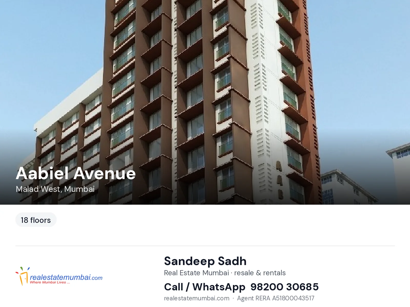 Aabiel Avenue, Malad West, Mumbai — flats | Real Estate Mumbai, Sandeep Sadh 98200 30685