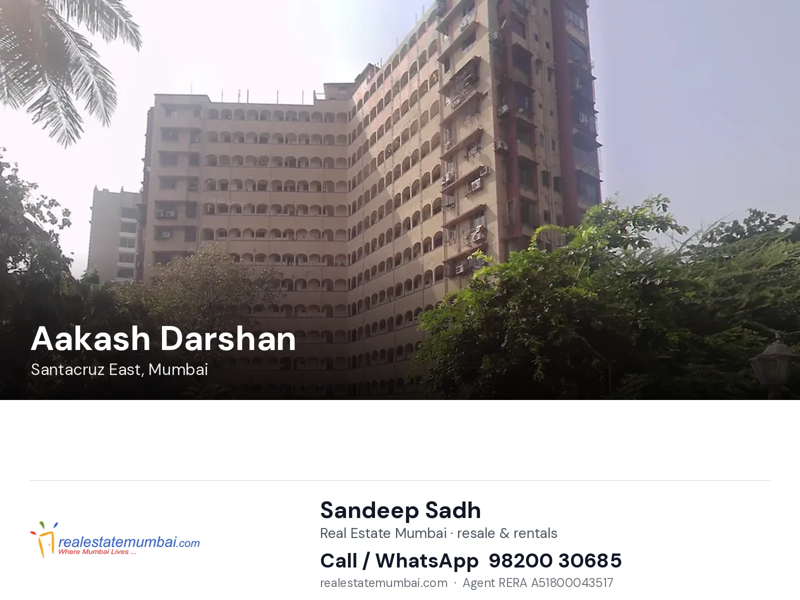 Aakash Darshan, Santacruz East, Mumbai — flats | Real Estate Mumbai, Sandeep Sadh 98200 30685