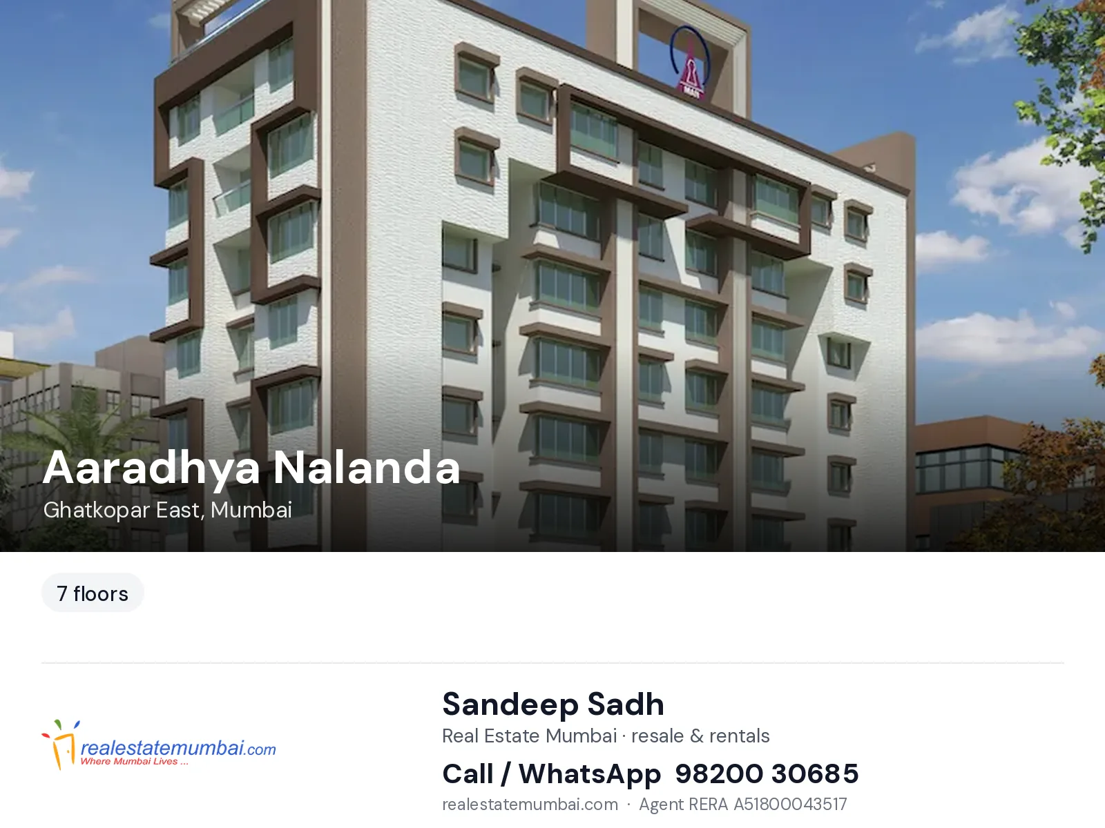 Aaradhya Nalanda, Ghatkopar East, Mumbai — flats | Real Estate Mumbai, Sandeep Sadh 98200 30685