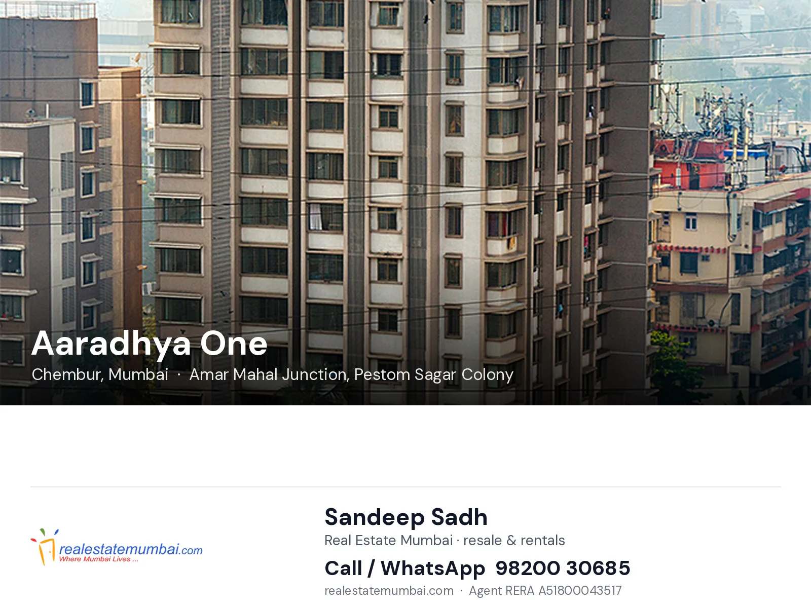Aaradhya One, Chembur, Mumbai — flats | Real Estate Mumbai, Sandeep Sadh 98200 30685