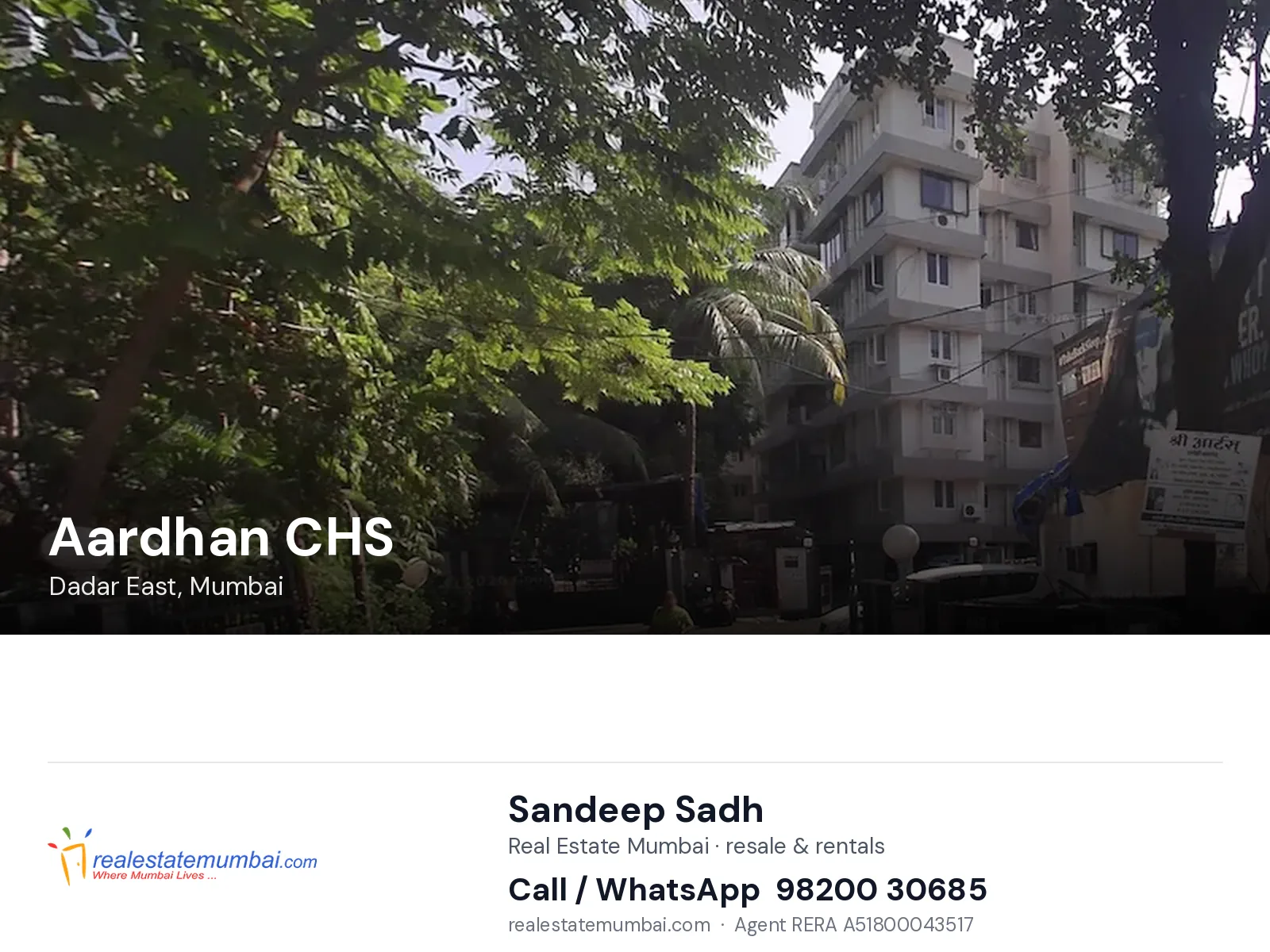 Aardhan CHS, Dadar East, Mumbai — flats | Real Estate Mumbai, Sandeep Sadh 98200 30685