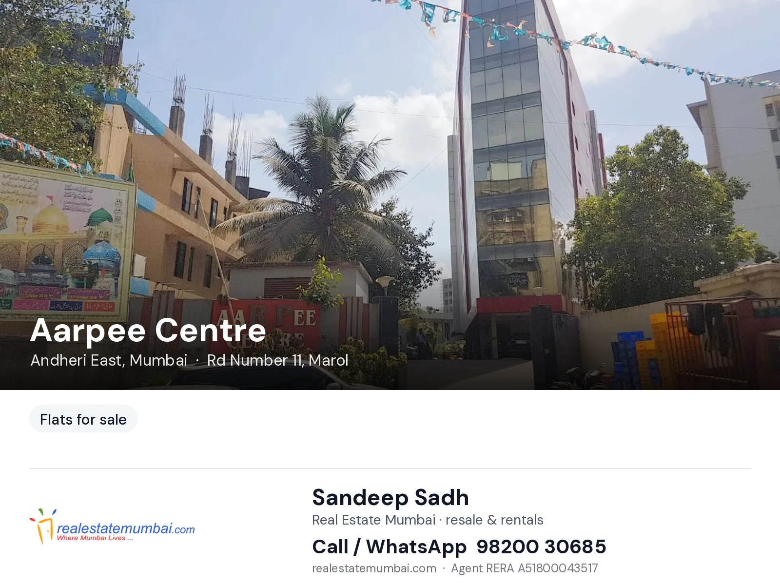 Aarpee Centre, Andheri East, Mumbai — flats for sale | Real Estate Mumbai, Sandeep Sadh 98200 30685