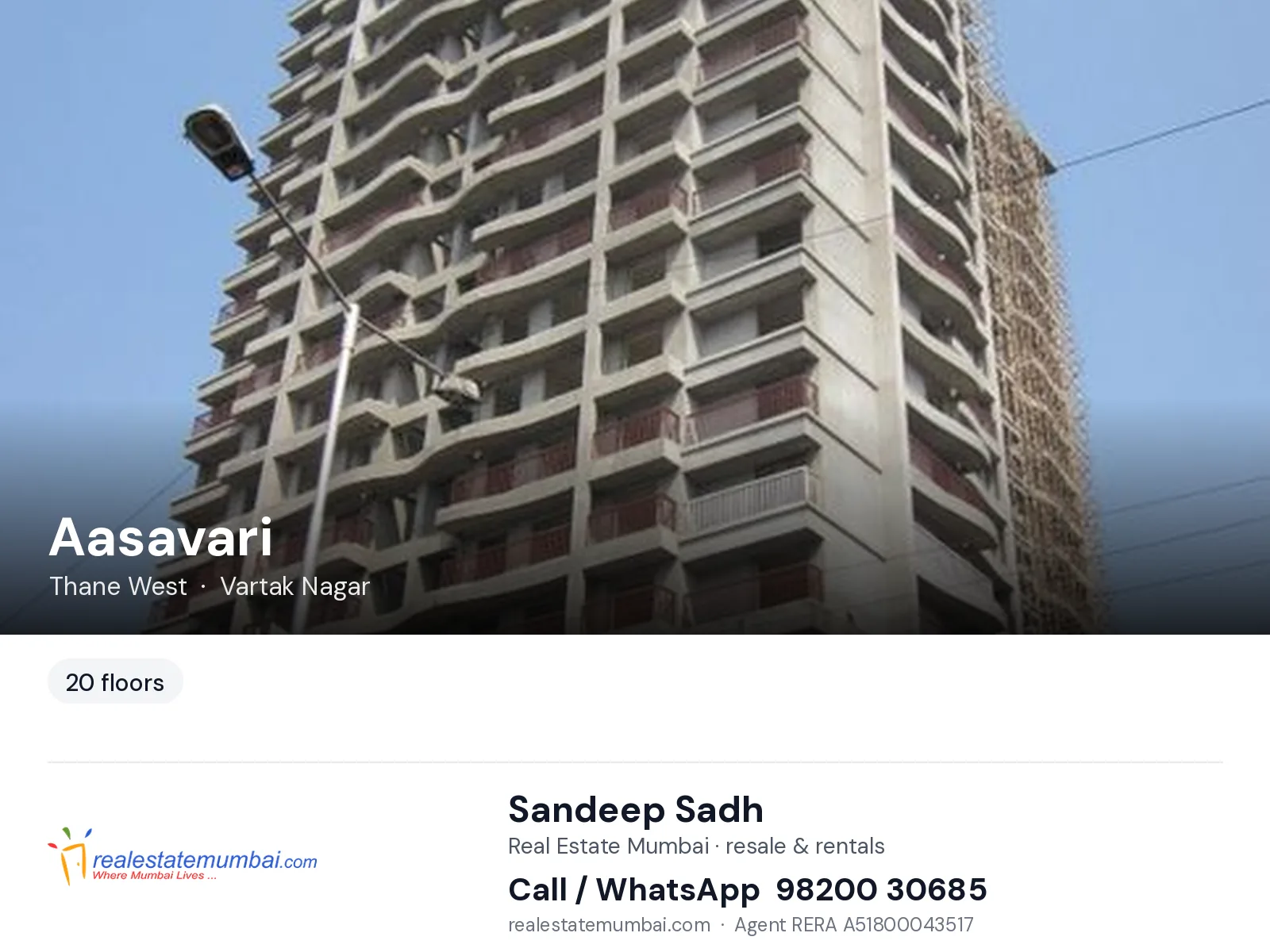 Aasavari, Thane West — flats | Real Estate Mumbai, Sandeep Sadh 98200 30685