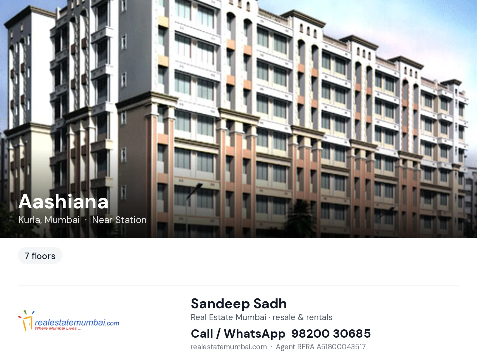 Aashiana, Kurla, Mumbai — flats | Real Estate Mumbai, Sandeep Sadh 98200 30685