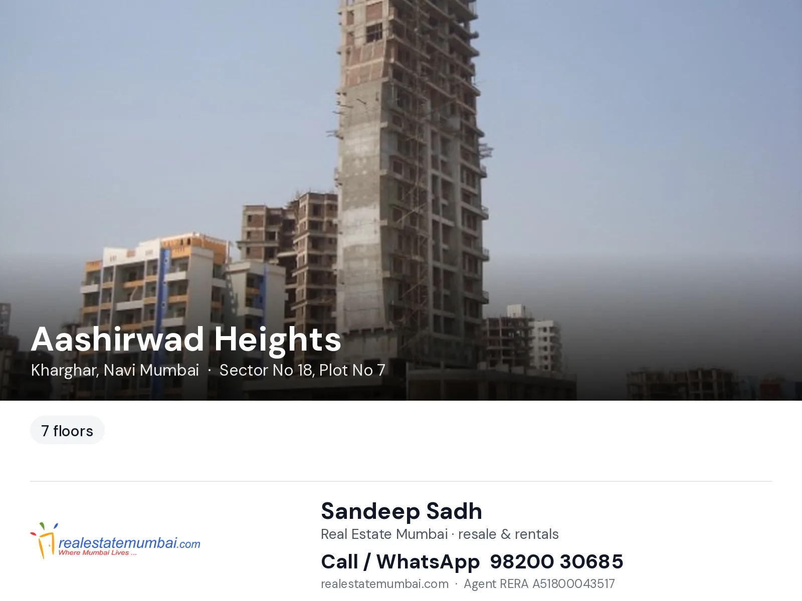Aashirwad Heights, Kharghar, Navi Mumbai — flats | Real Estate Mumbai, Sandeep Sadh 98200 30685