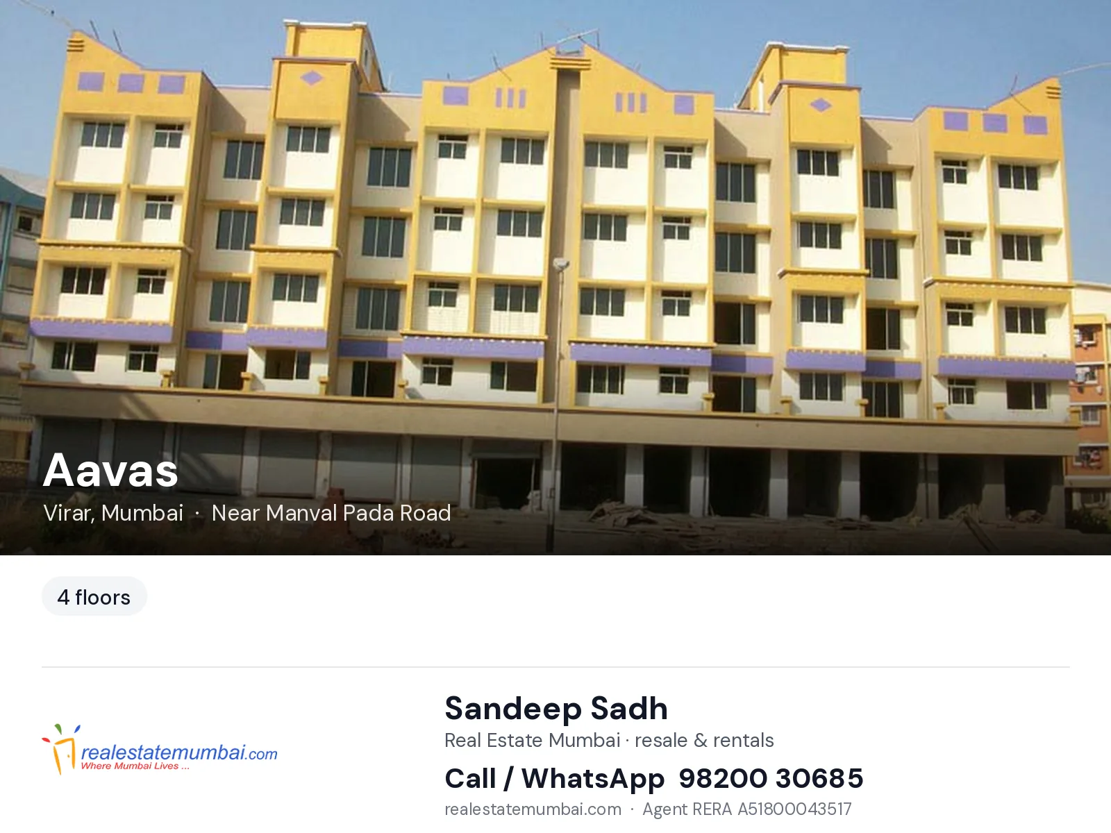 Aavas, Virar, Mumbai — flats | Real Estate Mumbai, Sandeep Sadh 98200 30685