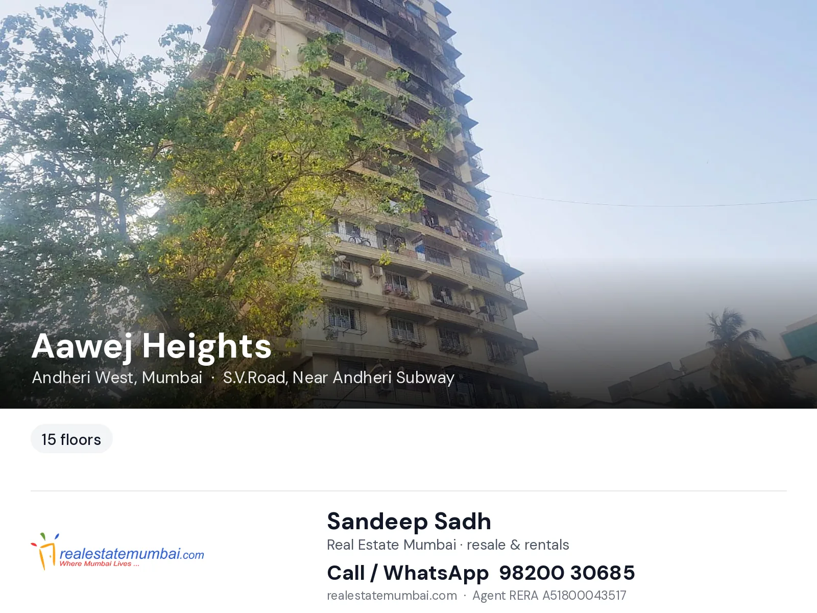 Aawej Heights, Andheri West, Mumbai — flats | Real Estate Mumbai, Sandeep Sadh 98200 30685
