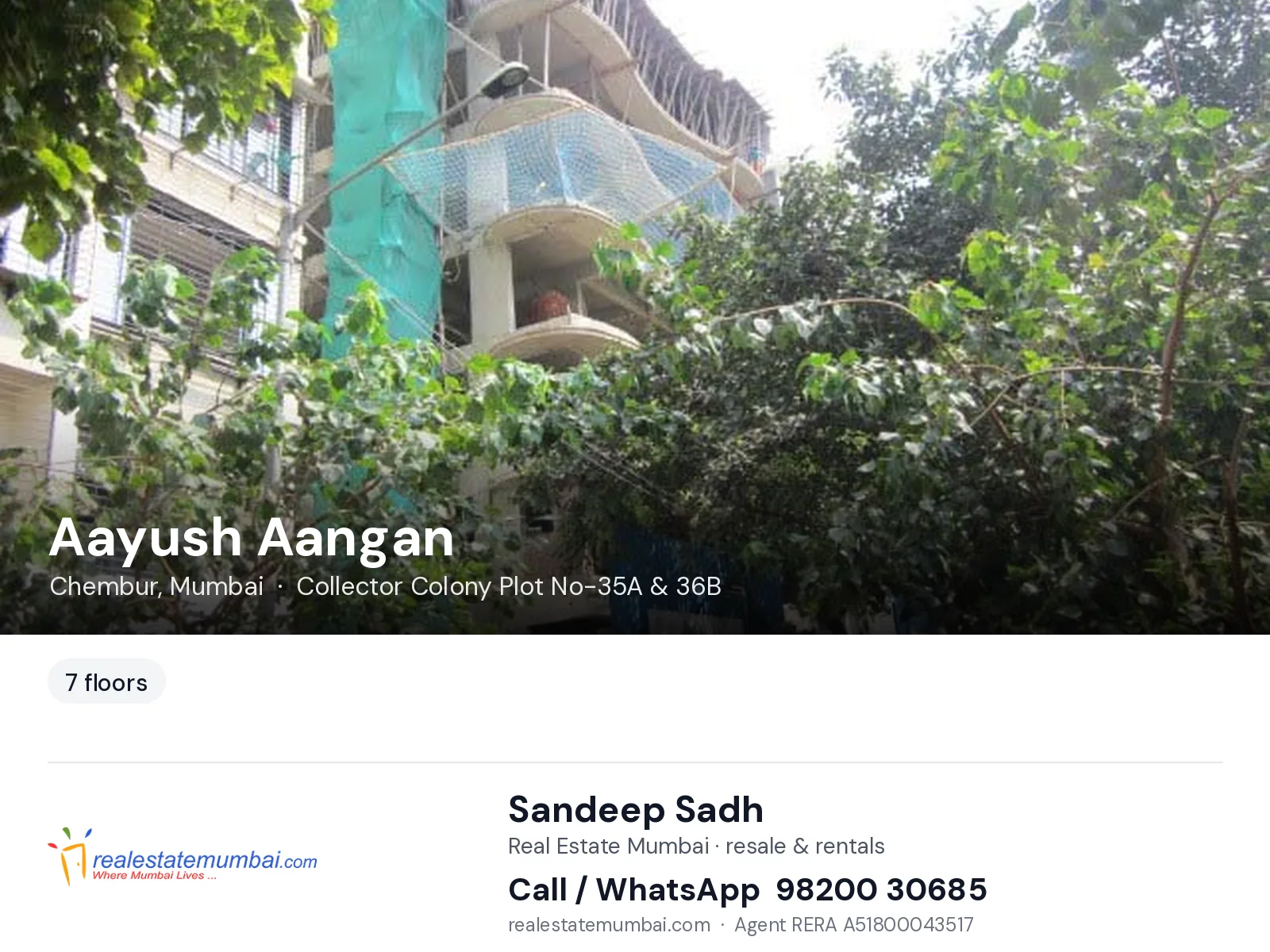 Aayush Aangan, Chembur, Mumbai — flats | Real Estate Mumbai, Sandeep Sadh 98200 30685
