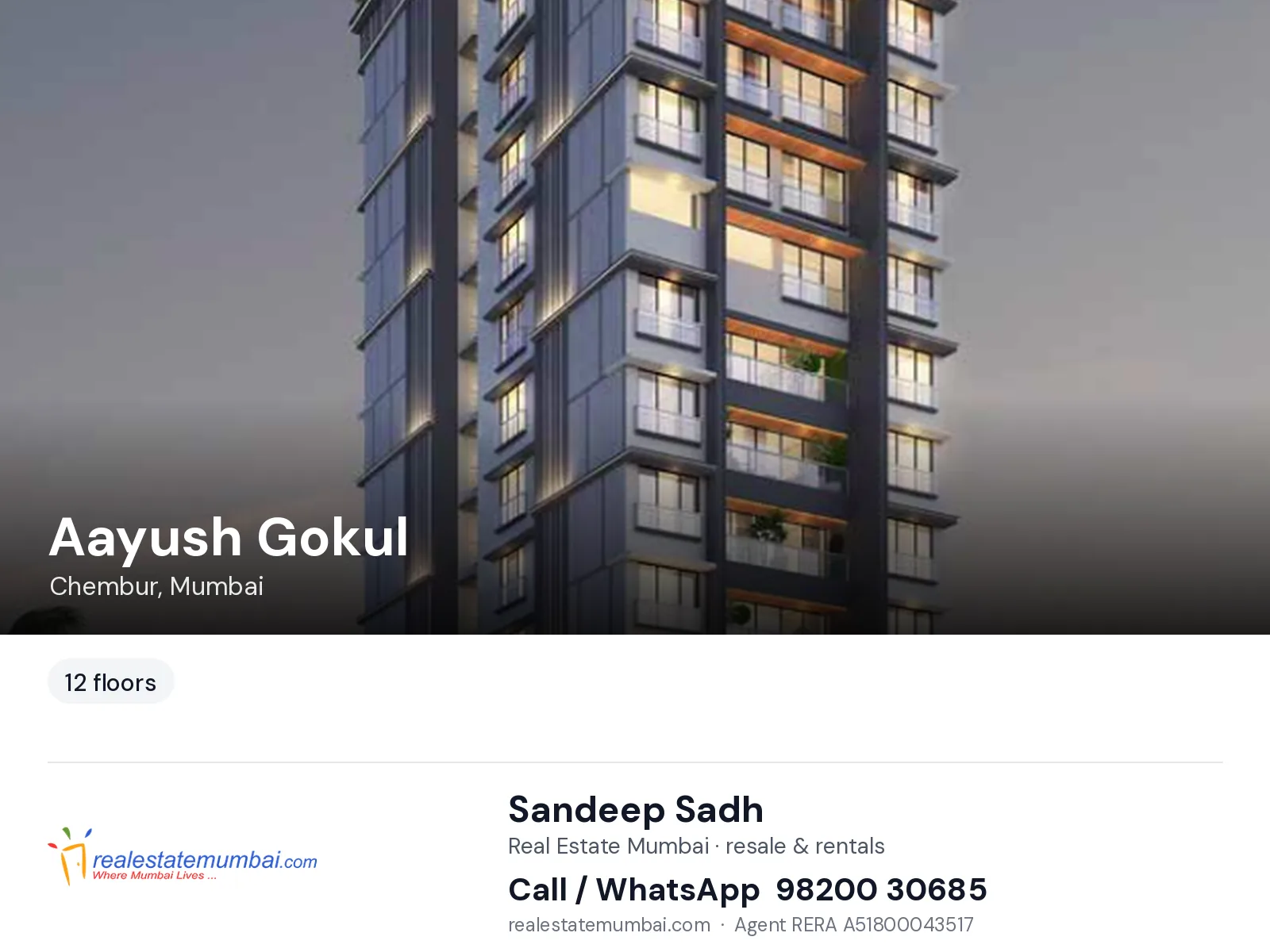 Aayush Gokul, Chembur, Mumbai — flats | Real Estate Mumbai, Sandeep Sadh 98200 30685