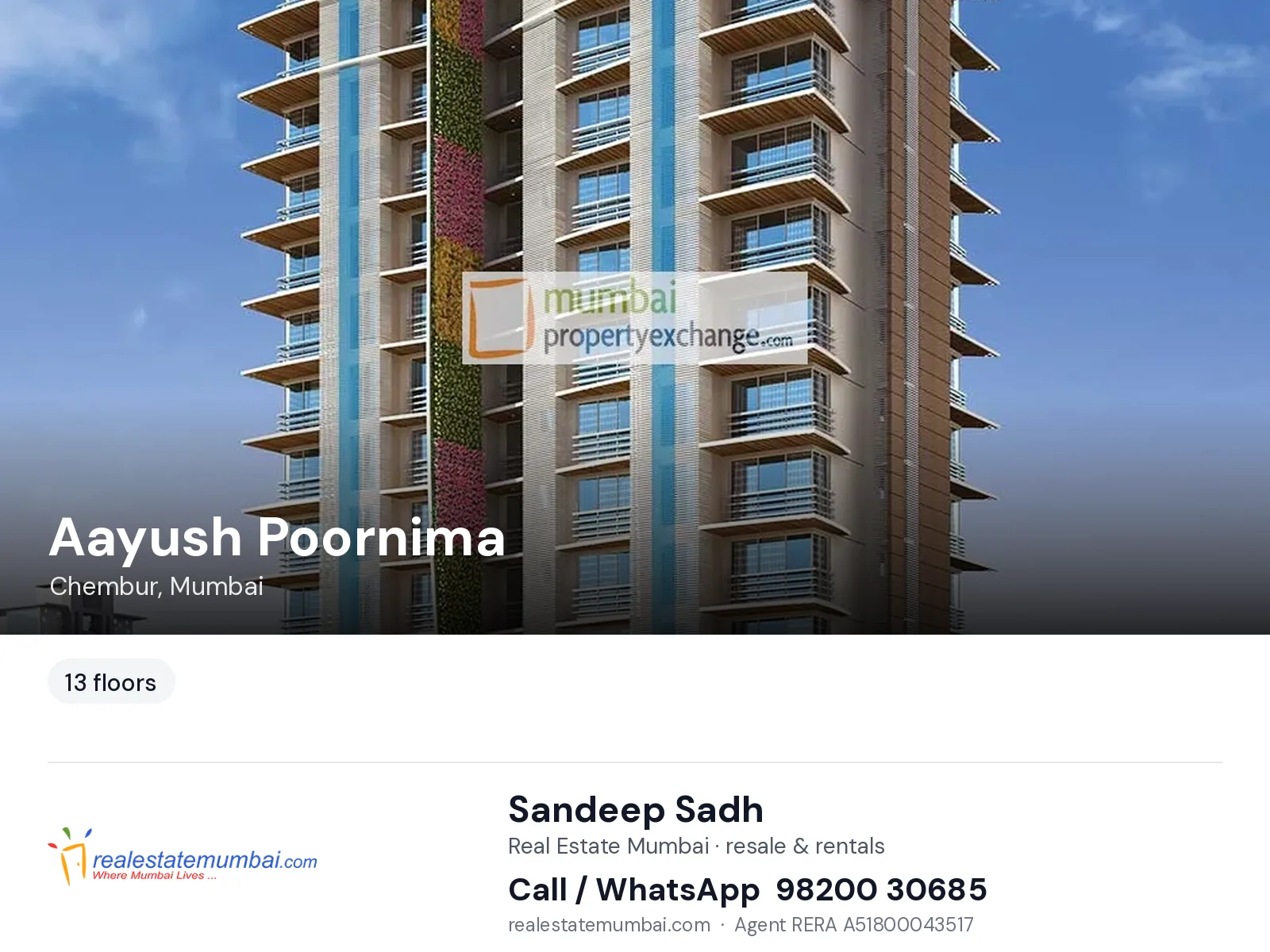 Aayush Poornima, Chembur, Mumbai — flats | Real Estate Mumbai, Sandeep Sadh 98200 30685