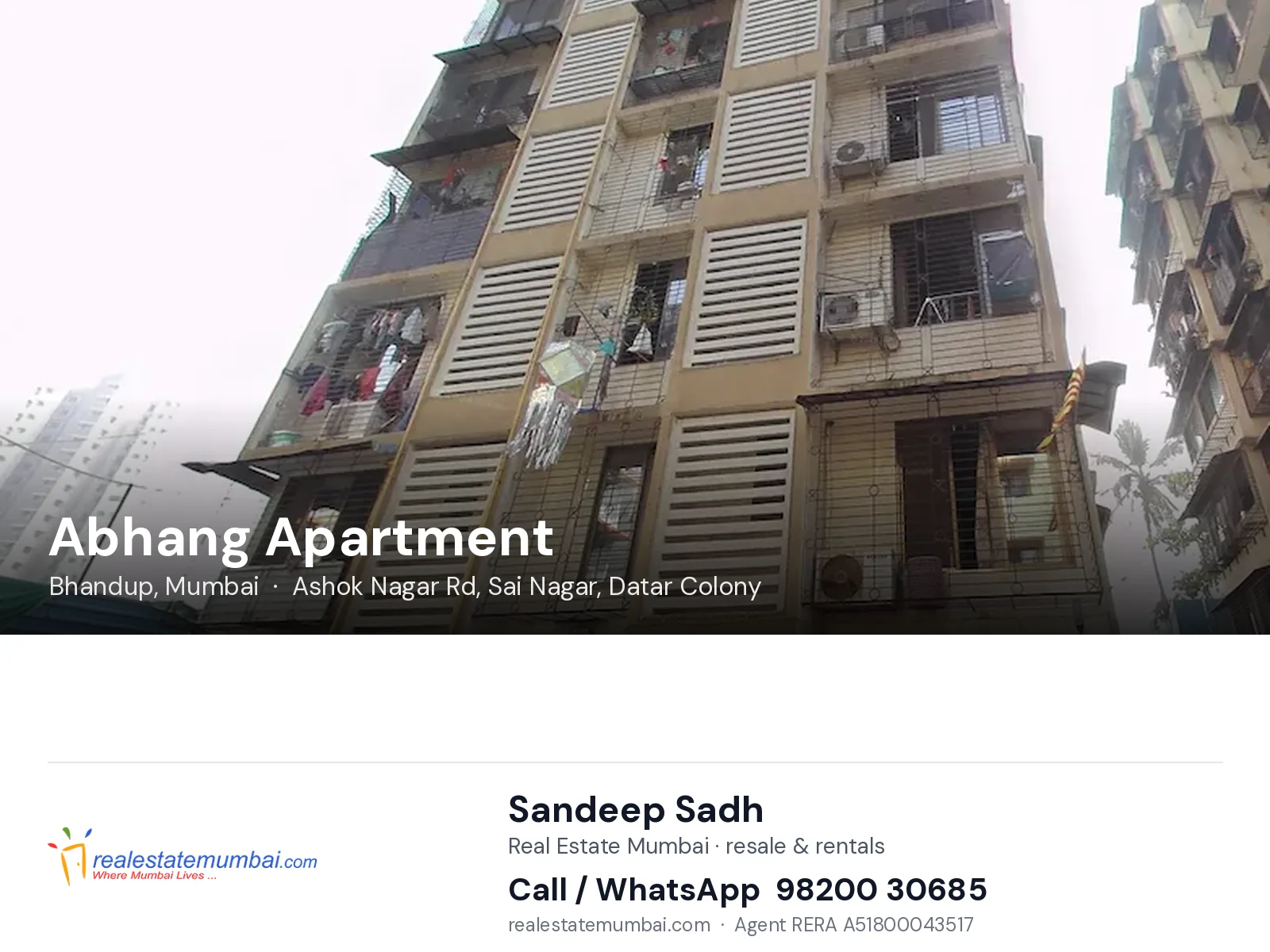 Abhang Apartment, Bhandup, Mumbai — flats | Real Estate Mumbai, Sandeep Sadh 98200 30685