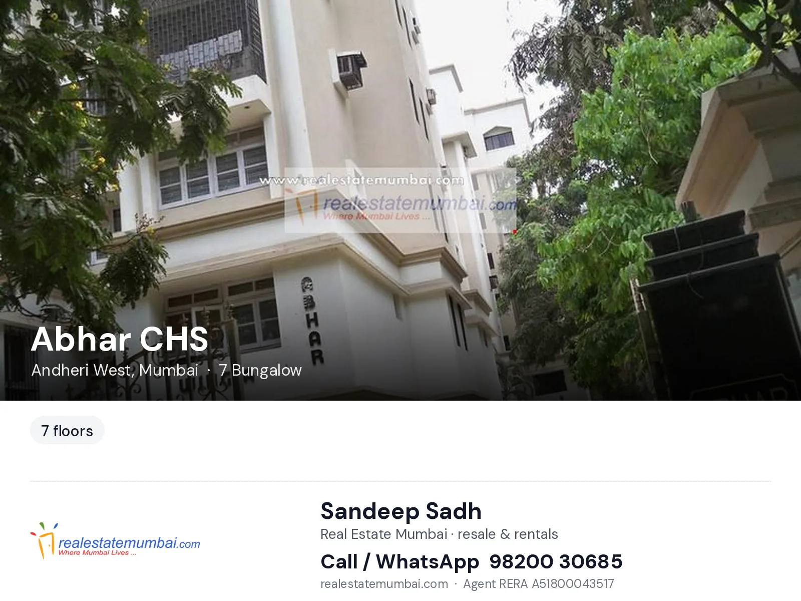 Abhar CHS, Andheri West, Mumbai — flats | Real Estate Mumbai, Sandeep Sadh 98200 30685