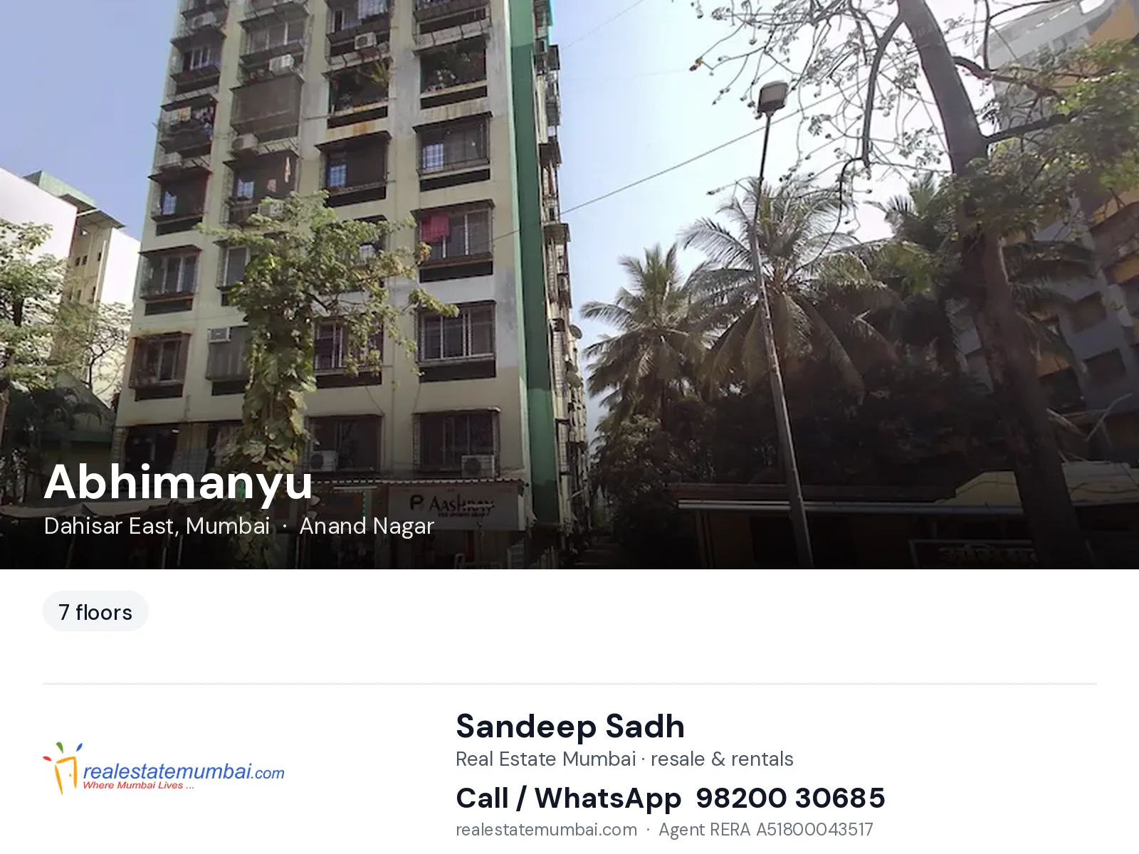 Abhimanyu, Dahisar East, Mumbai — flats | Real Estate Mumbai, Sandeep Sadh 98200 30685
