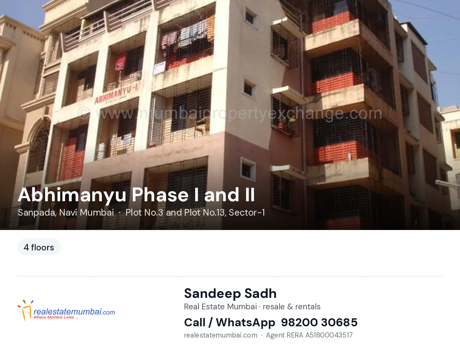 Abhimanyu Phase I and II, Sanpada, Navi Mumbai — flats | Real Estate Mumbai, Sandeep Sadh 98200 30685