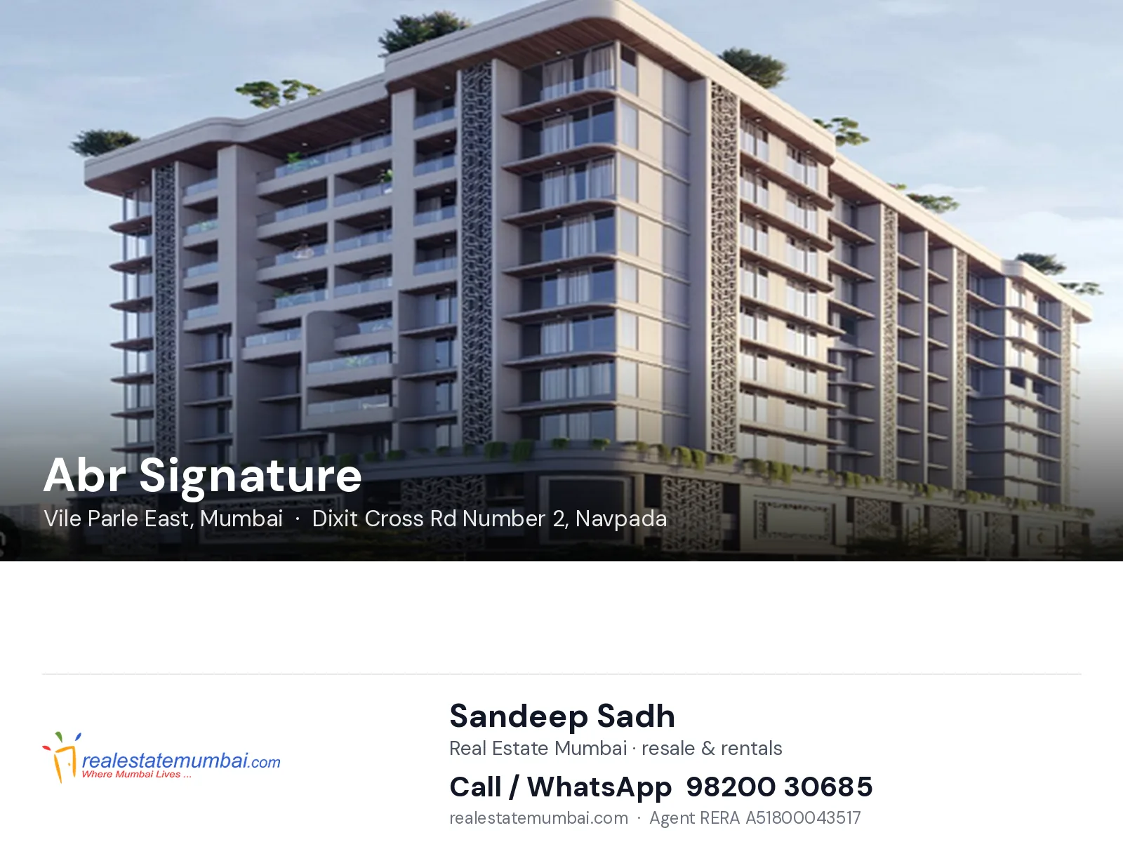 Abr Signature, Vile Parle East, Mumbai — flats | Real Estate Mumbai, Sandeep Sadh 98200 30685