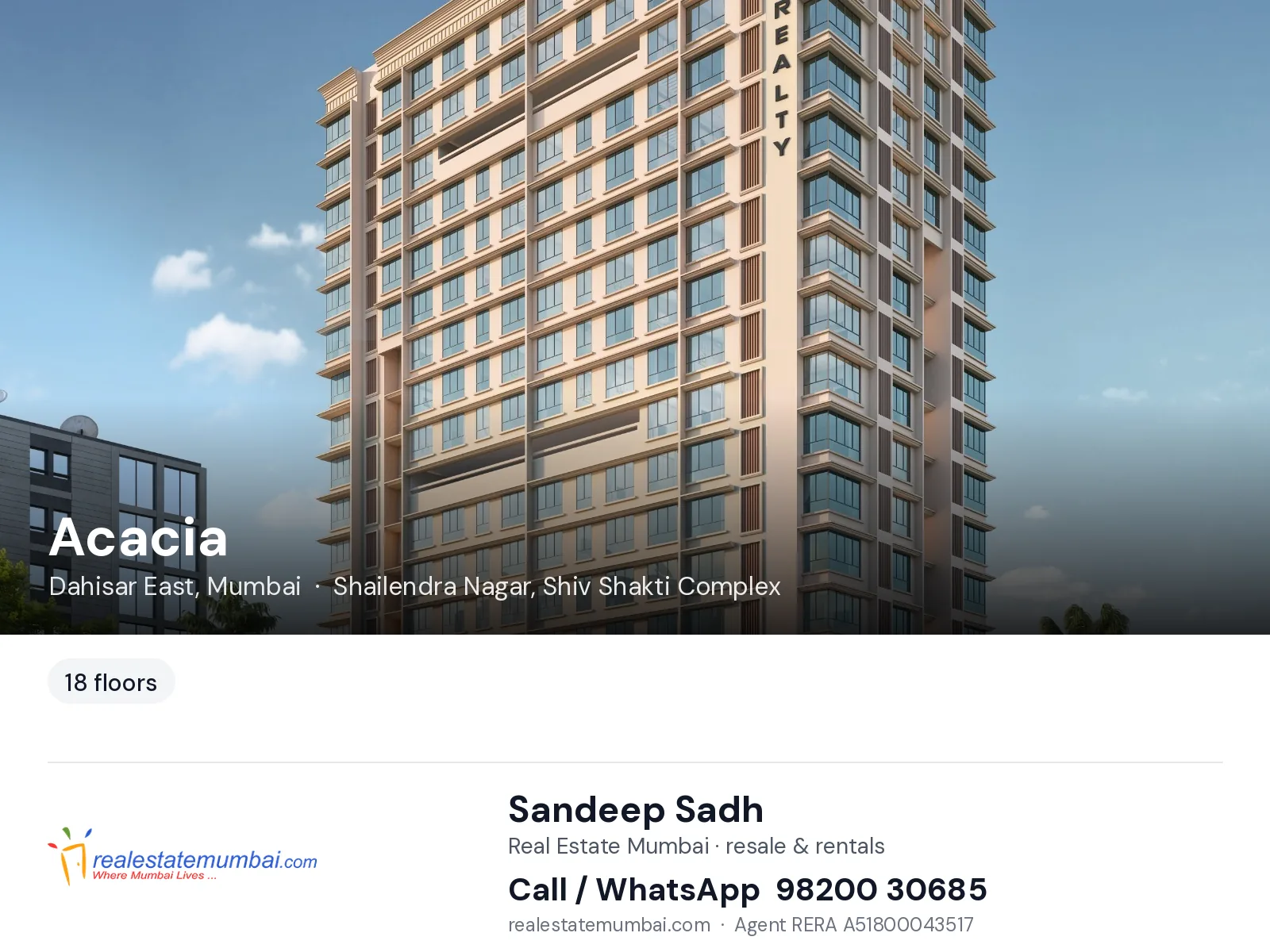 Acacia, Dahisar East, Mumbai — flats | Real Estate Mumbai, Sandeep Sadh 98200 30685