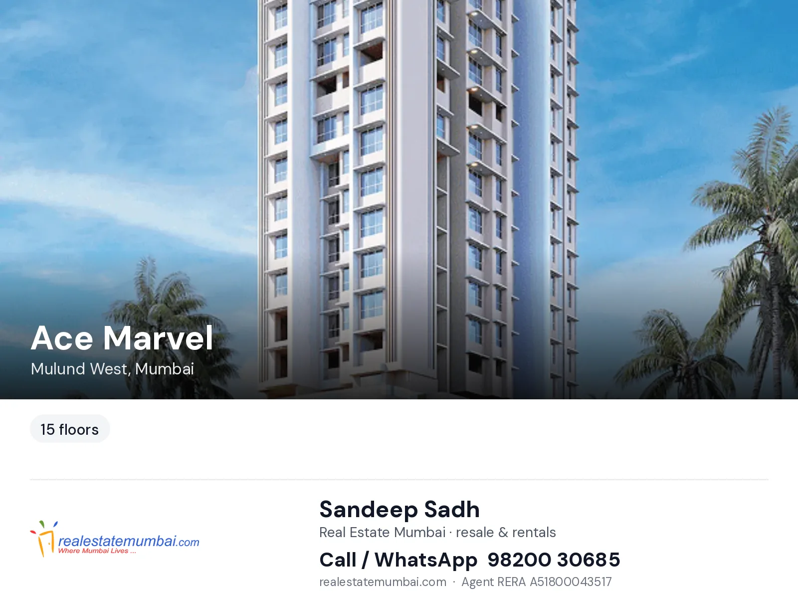 Ace Marvel, Mulund West, Mumbai — flats | Real Estate Mumbai, Sandeep Sadh 98200 30685