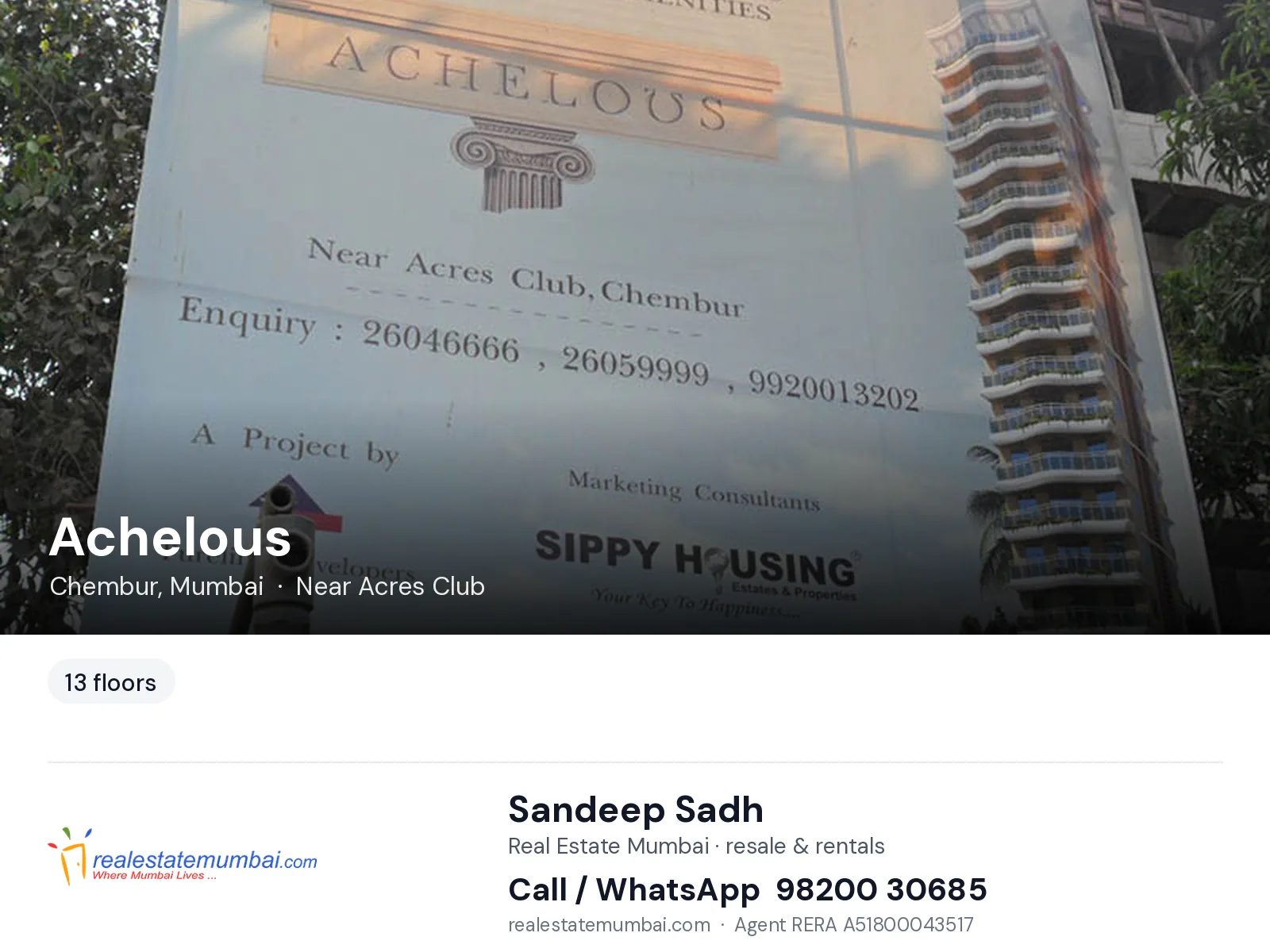 Achelous, Chembur, Mumbai — flats | Real Estate Mumbai, Sandeep Sadh 98200 30685