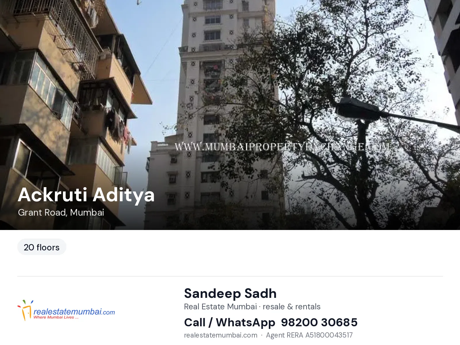 Ackruti Aditya, Grant Road, Mumbai — flats | Real Estate Mumbai, Sandeep Sadh 98200 30685