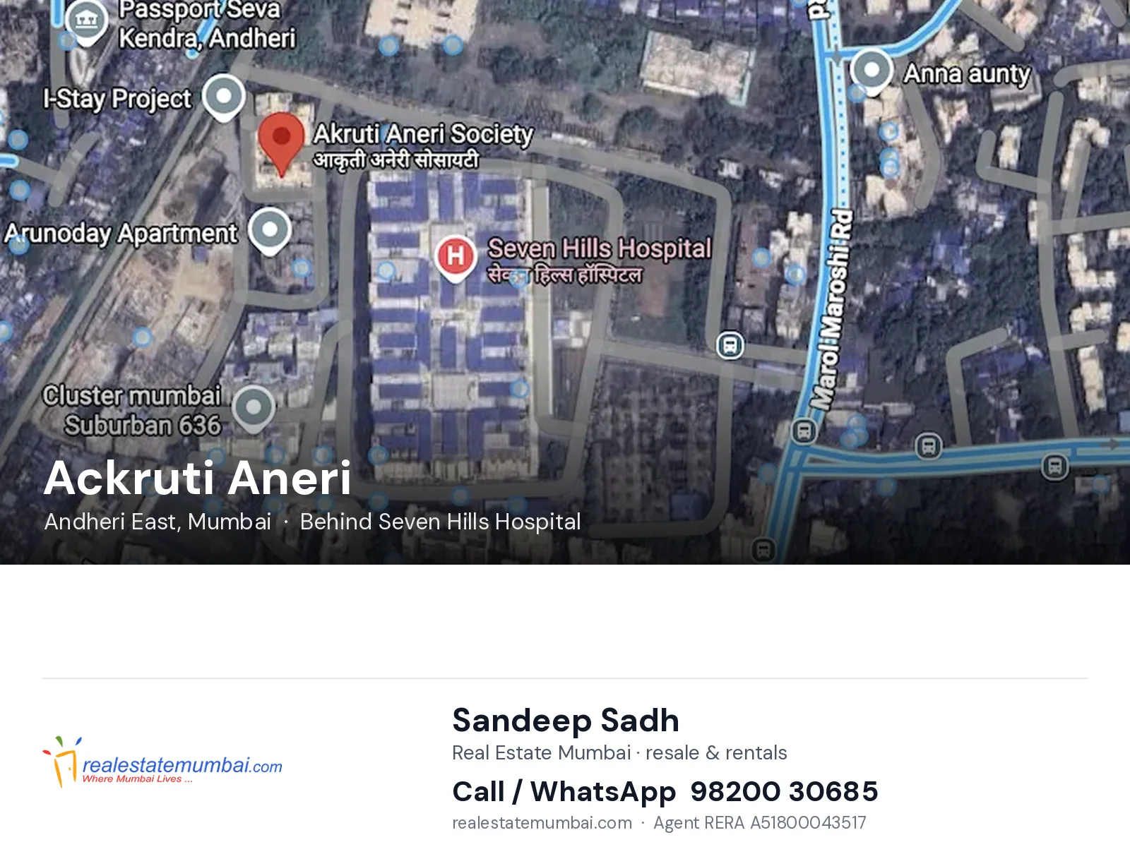 Ackruti Aneri, Andheri East, Mumbai — flats | Real Estate Mumbai, Sandeep Sadh 98200 30685