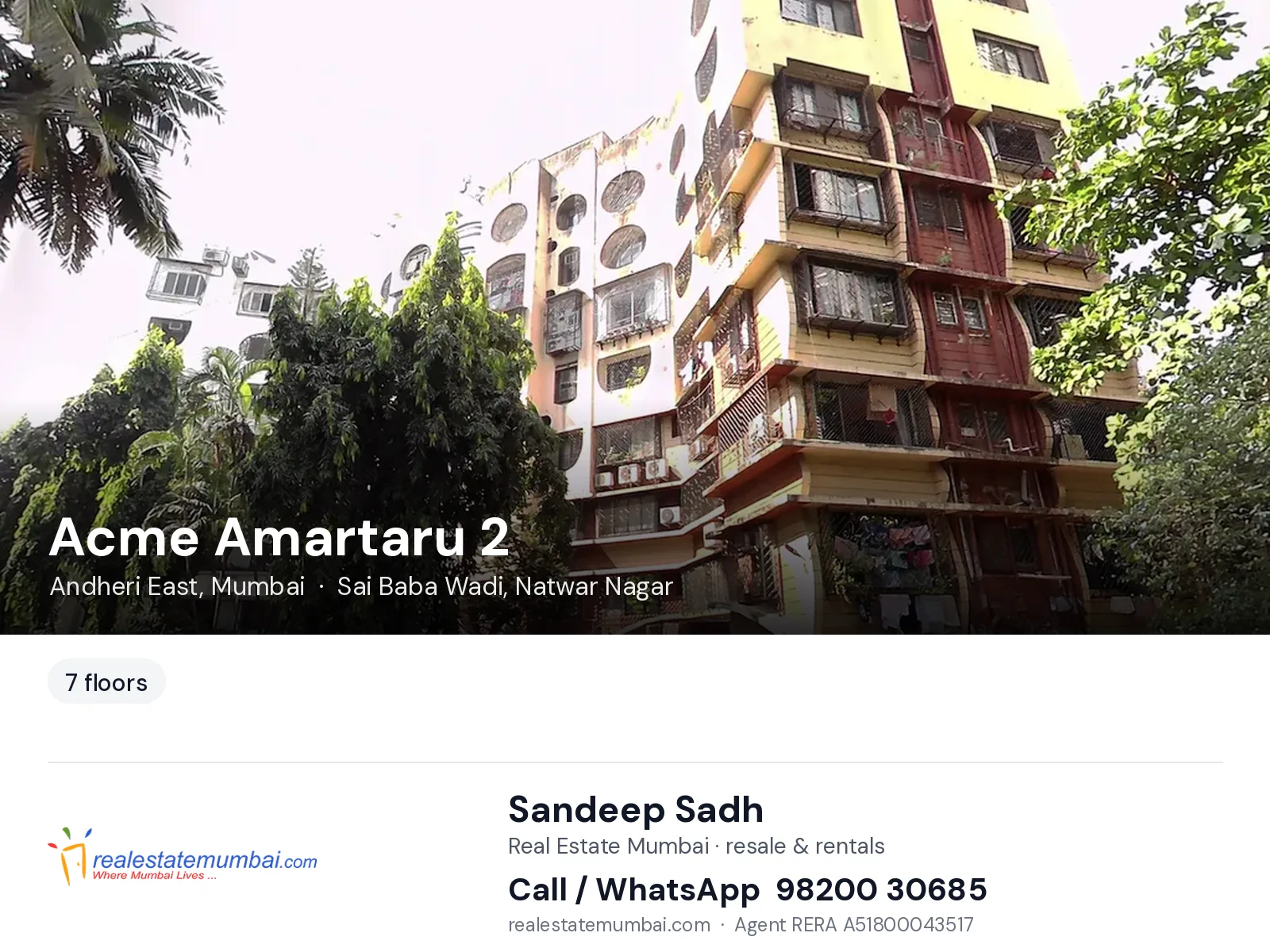 Acme Amartaru 2, Andheri East, Mumbai — flats | Real Estate Mumbai, Sandeep Sadh 98200 30685