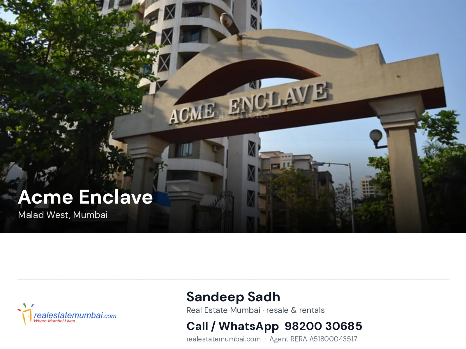 Acme Enclave, Malad West, Mumbai — flats | Real Estate Mumbai, Sandeep Sadh 98200 30685