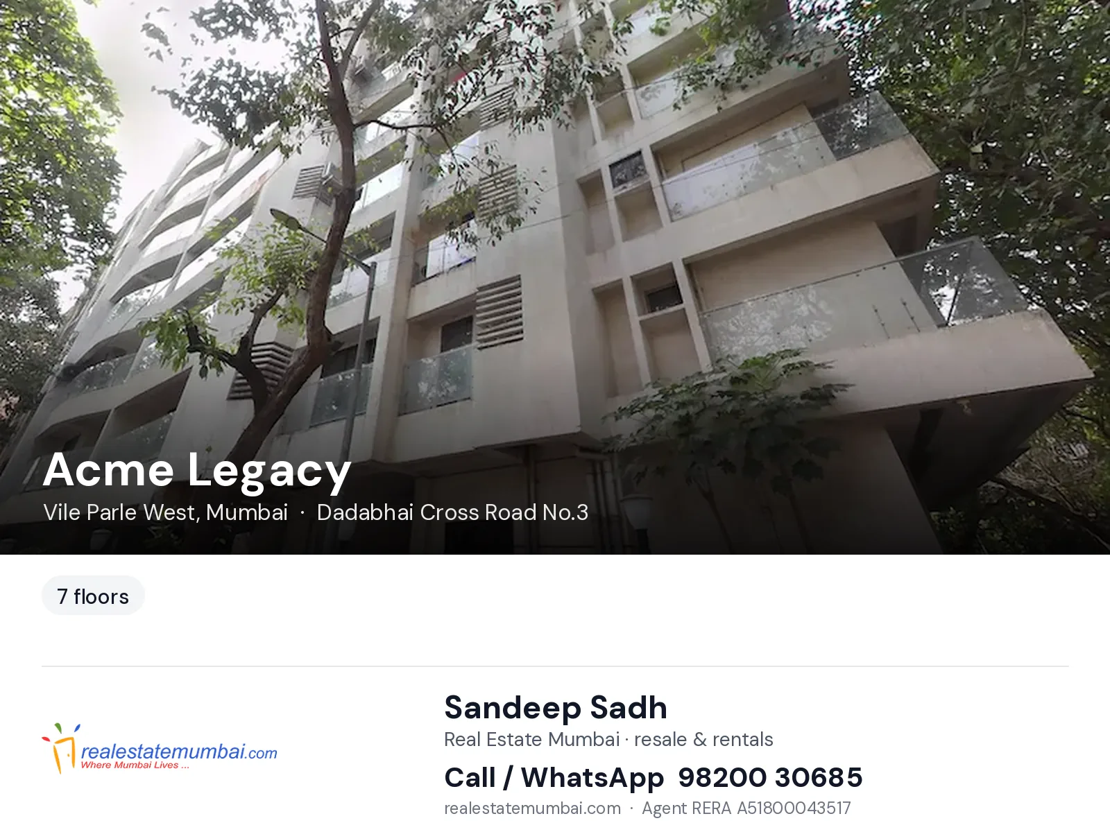 Acme Legacy, Vile Parle West, Mumbai — flats | Real Estate Mumbai, Sandeep Sadh 98200 30685
