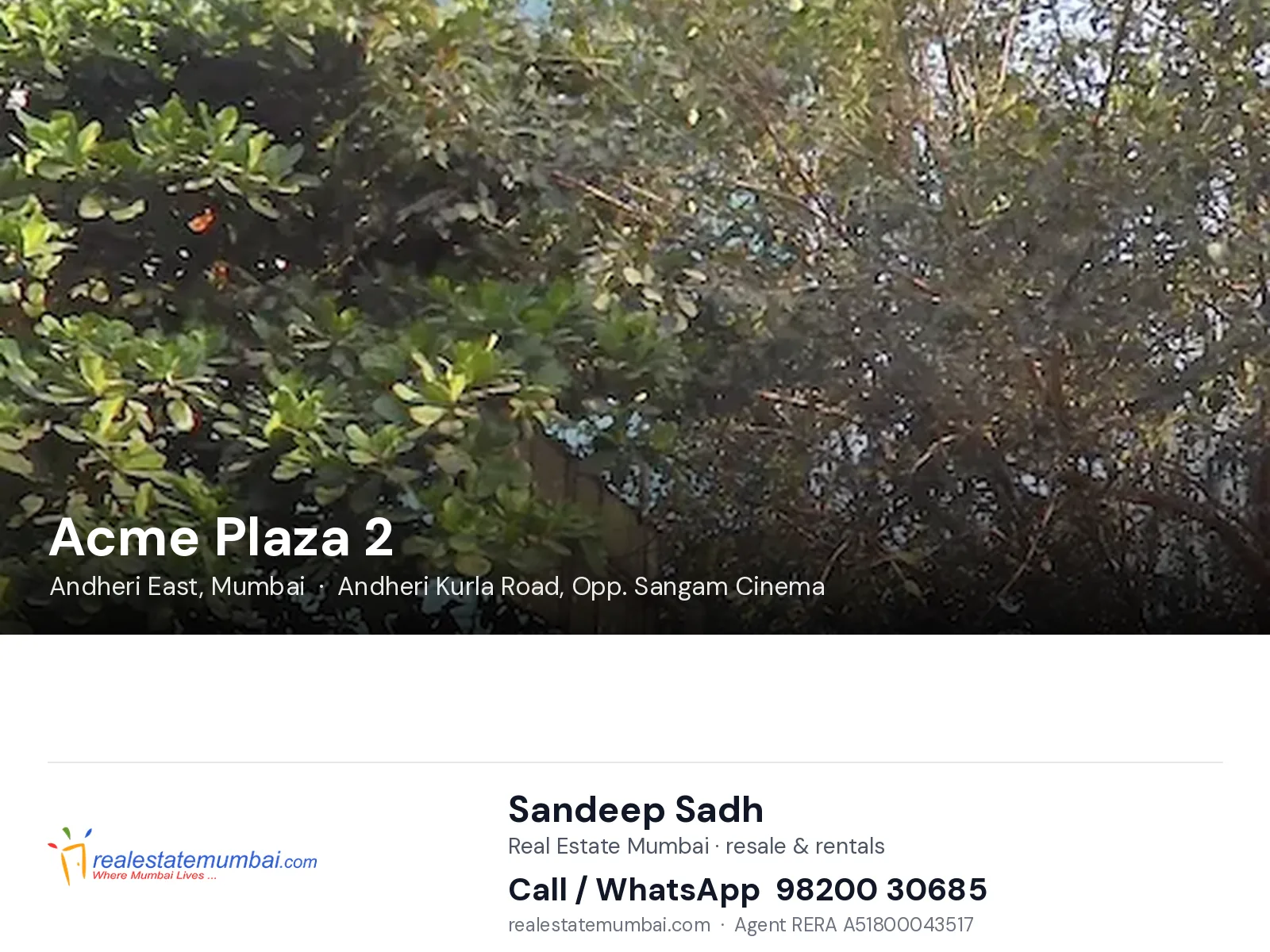 Acme Plaza 2, Andheri East, Mumbai — flats | Real Estate Mumbai, Sandeep Sadh 98200 30685