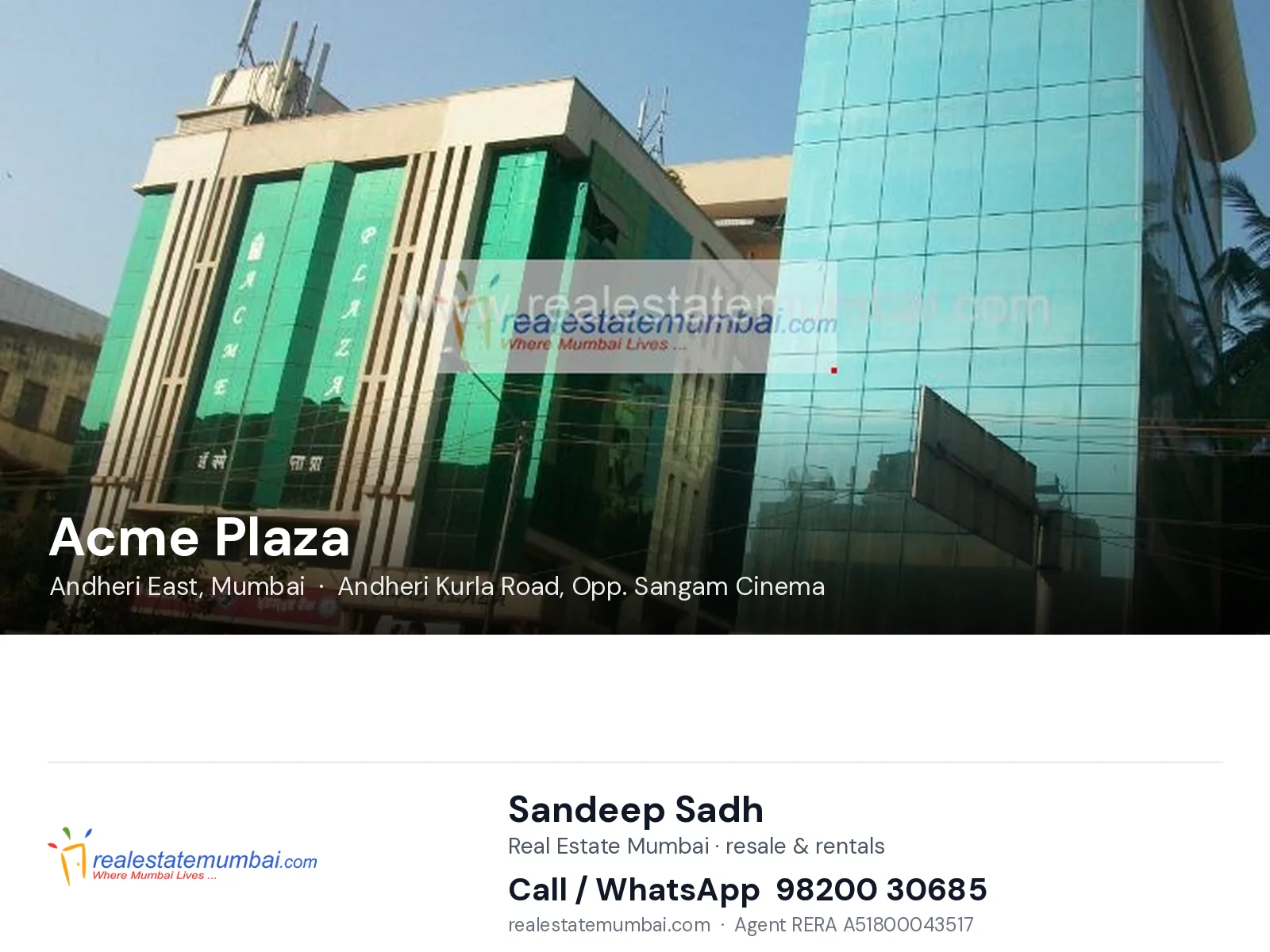 Acme Plaza, Andheri East, Mumbai — flats | Real Estate Mumbai, Sandeep Sadh 98200 30685