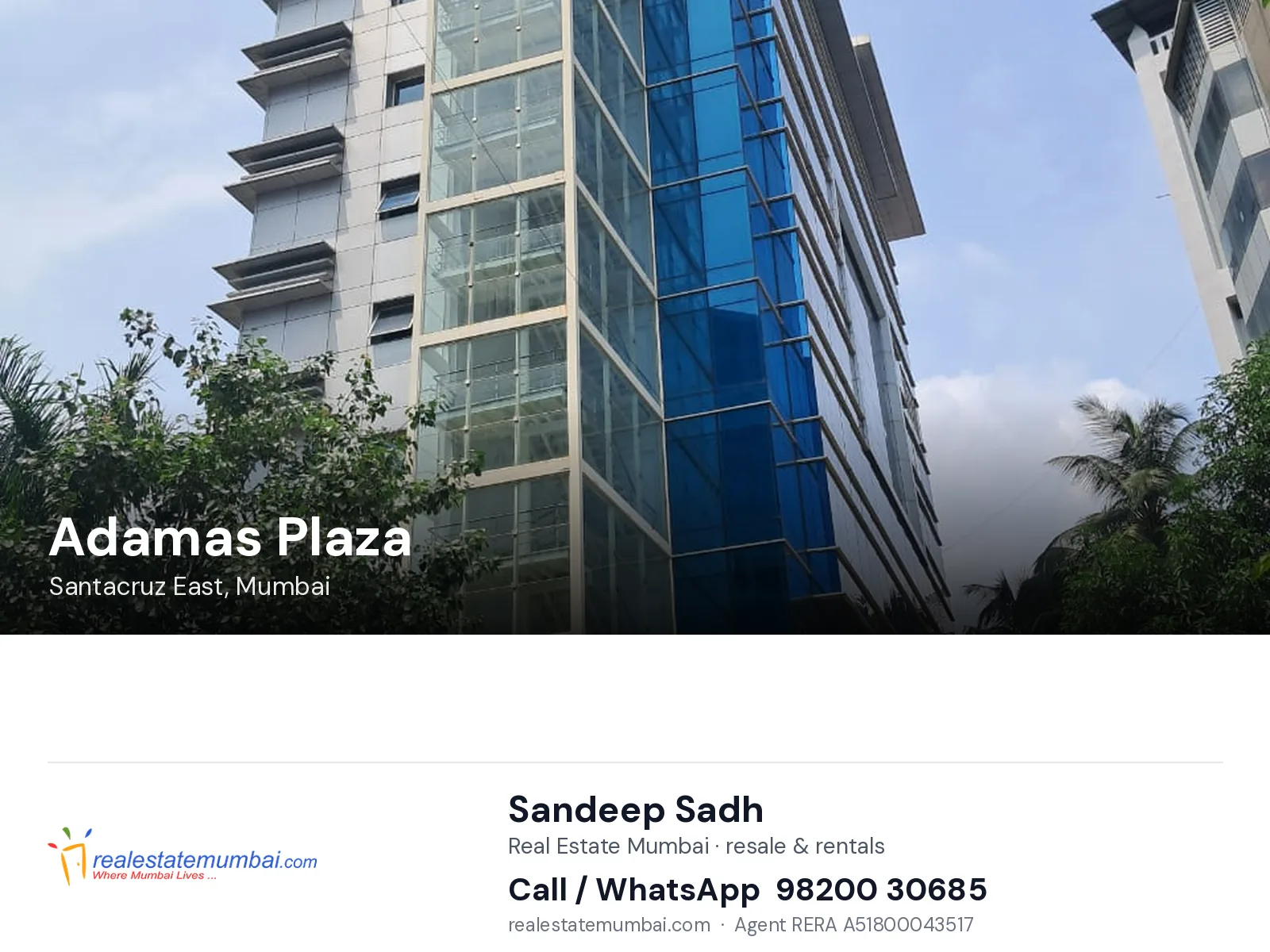 Adamas Plaza, Santacruz East, Mumbai — flats | Real Estate Mumbai, Sandeep Sadh 98200 30685