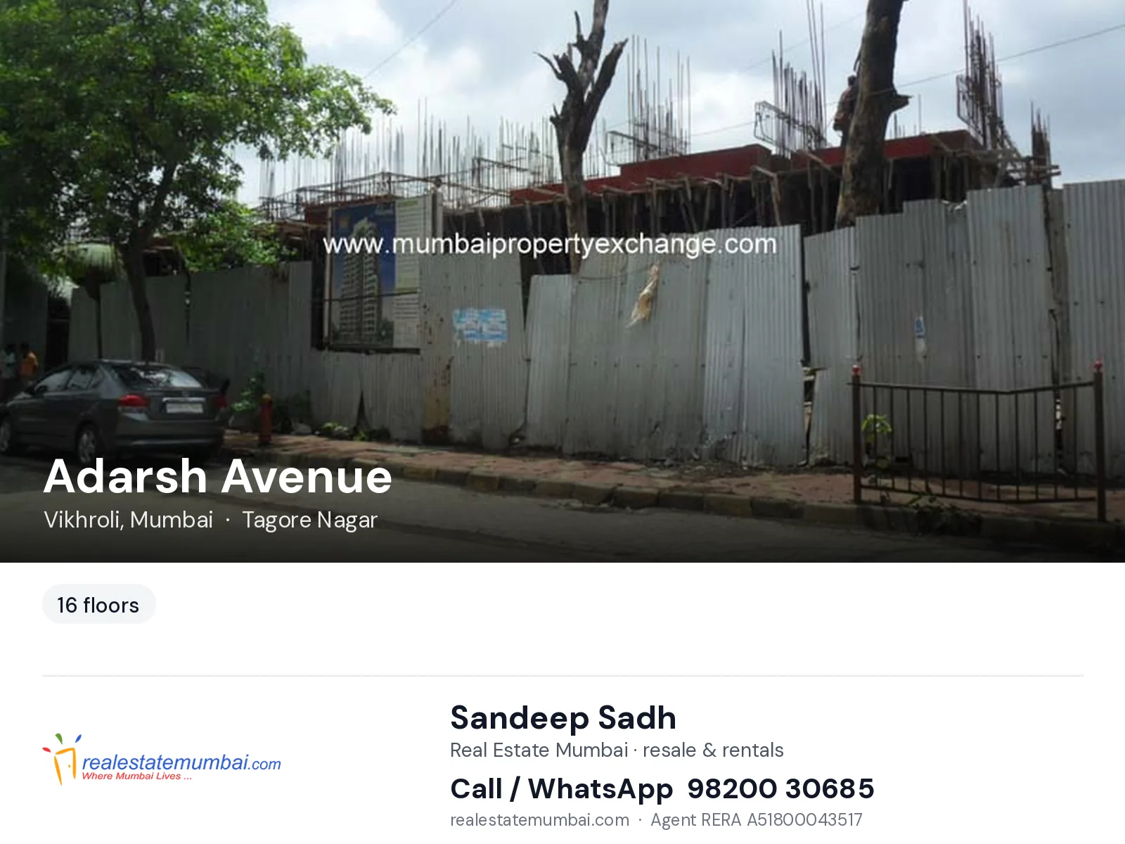 Adarsh Avenue, Vikhroli, Mumbai — flats | Real Estate Mumbai, Sandeep Sadh 98200 30685